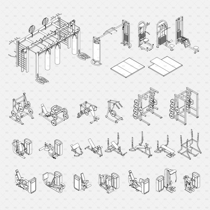 Download 27 Revit Gym Equipment Families | RD Studio