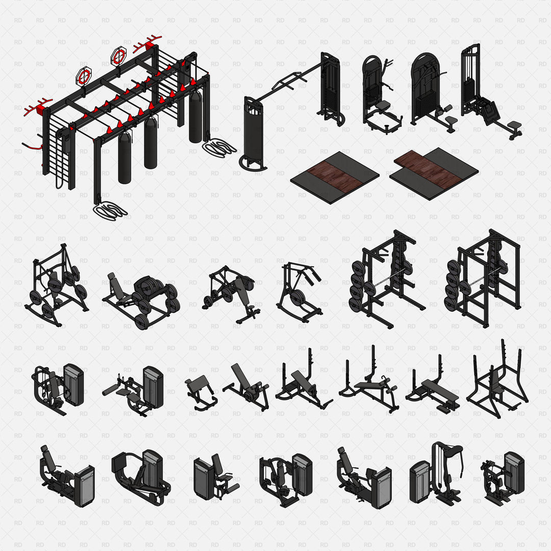 Download 27 Revit Gym Equipment Families | RD Studio