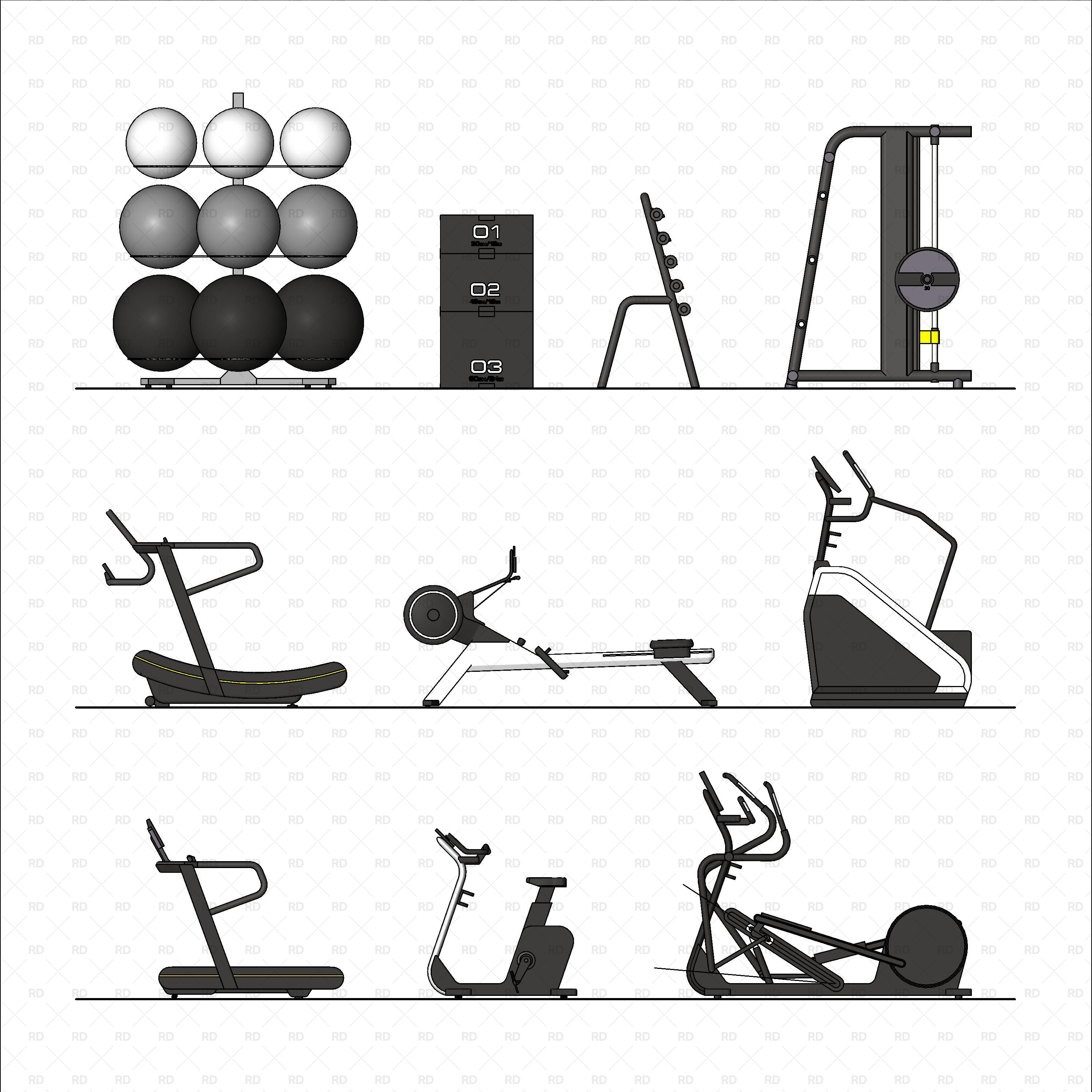 revit gym families download