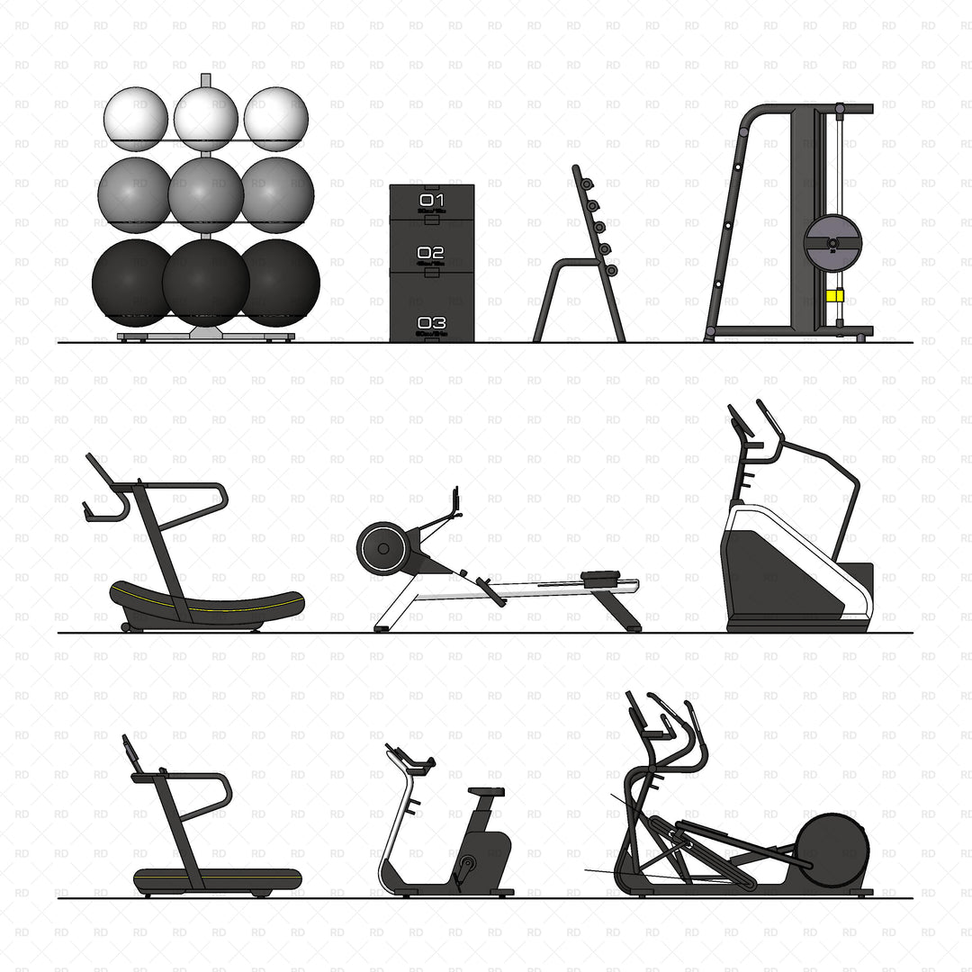 Exercise Rowing Machine Revitcity Download Revit Gym Equipment (30 Revit Fitness Families)