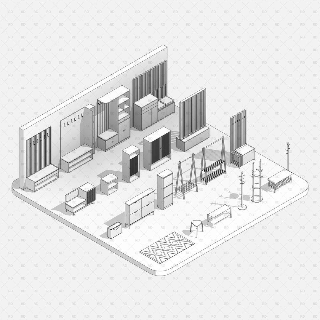 Download Entryway and Hallway Furniture Revit Families | RD Studio