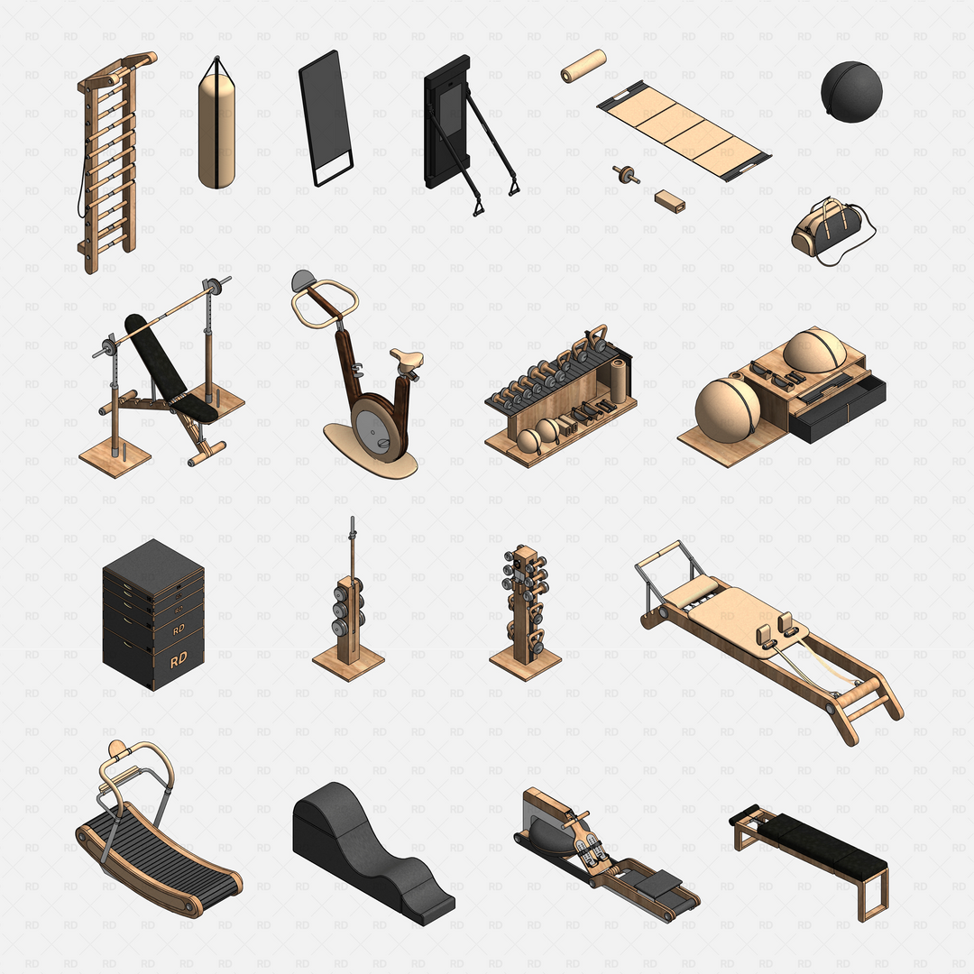Gym Signage Rvt Blocks Download Revit Gym Equipment (30 Revit Fitness Families)