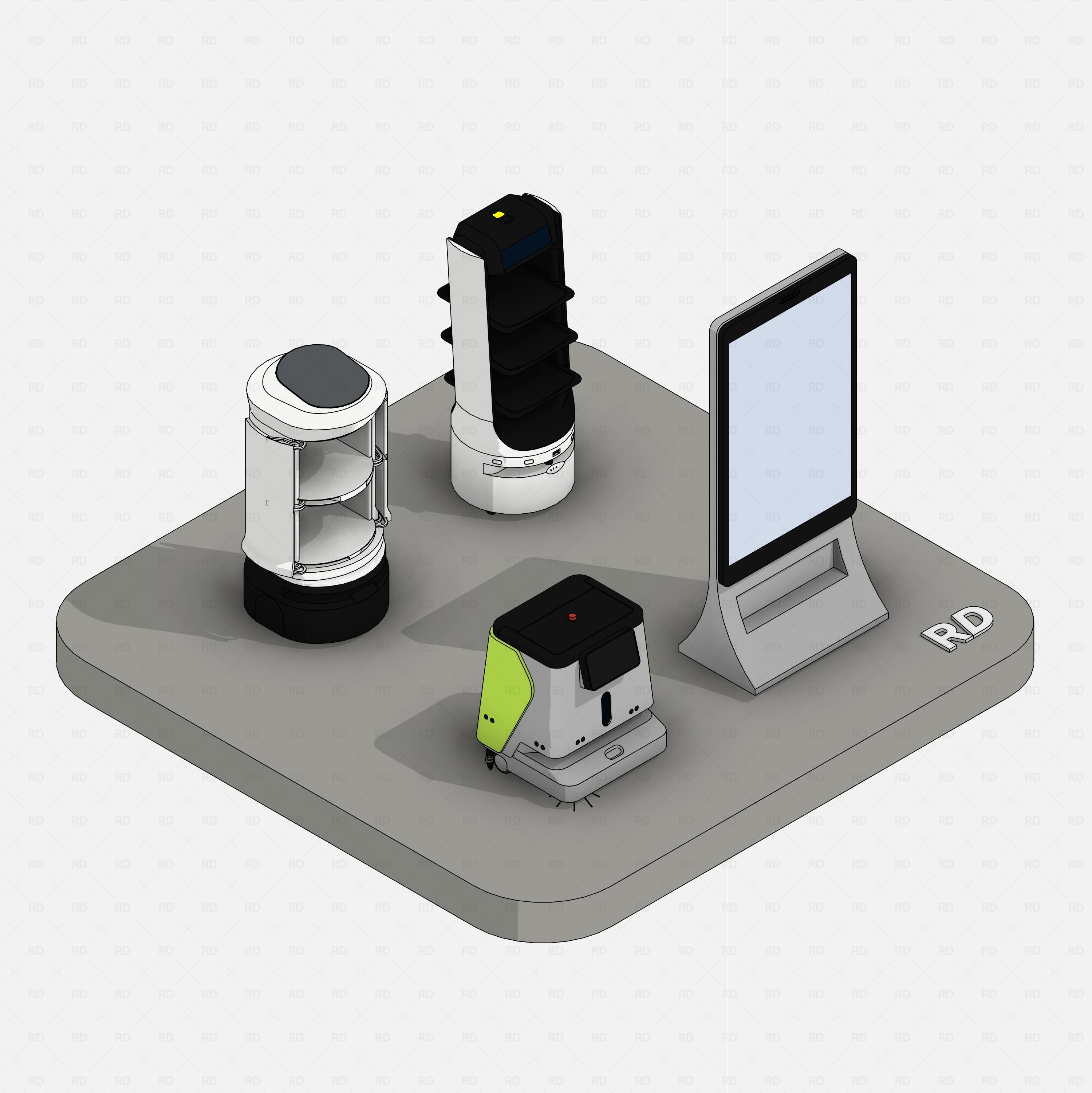 Revit hospitality robots Pack RD Studio BIM blocks rfa 