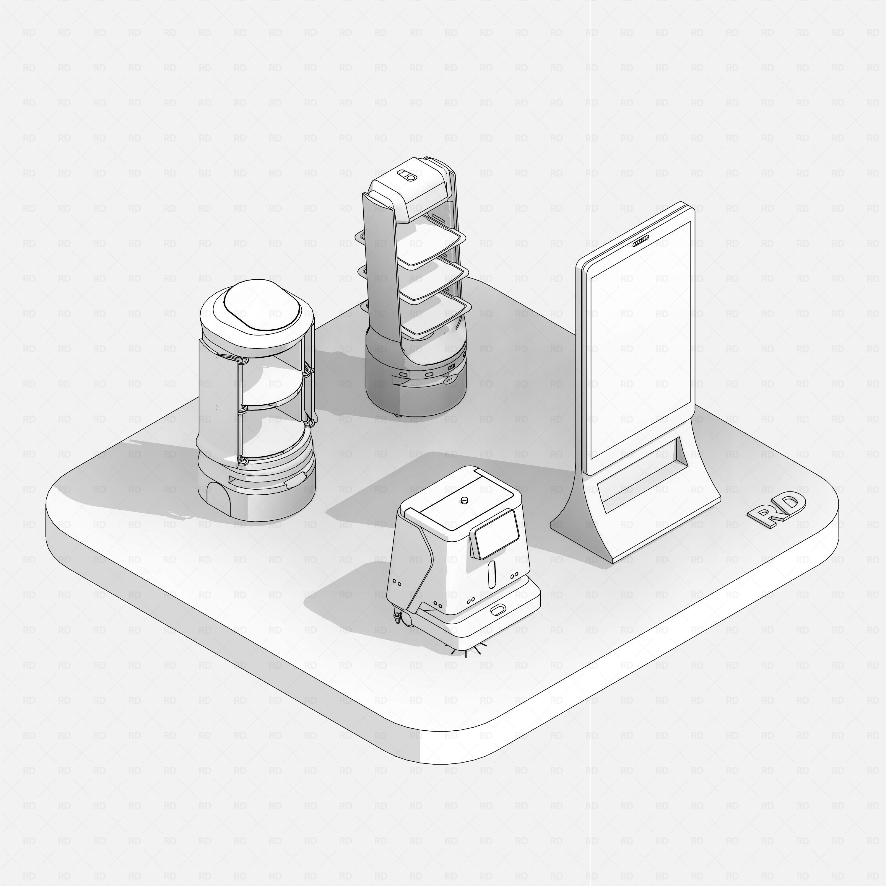 Revit hospitality robots Pack RD Studio BIM blocks rfa 