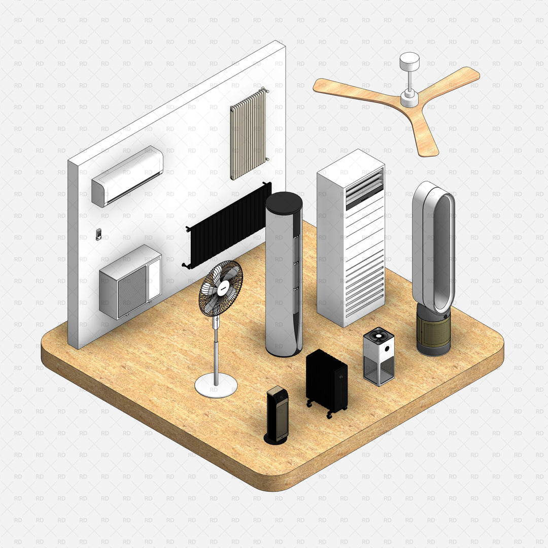 Revit AC, Radiators, Fans Air Purifiers Families | RD Studio