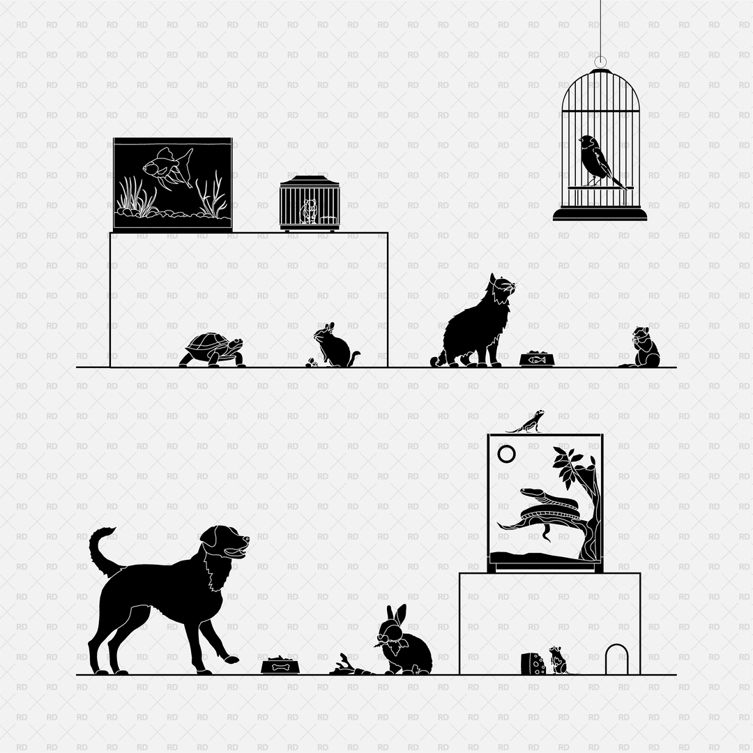 Animal Rvt Blocks Download Revit 2D Household Pets and Animals | RD Studio