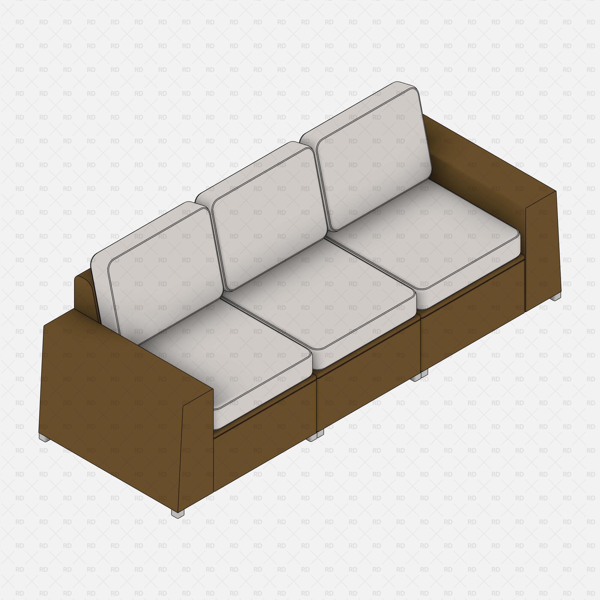 Free download Revit IKEA SOLLERÖN Outdoor 3-Seat Modular Sofa 01