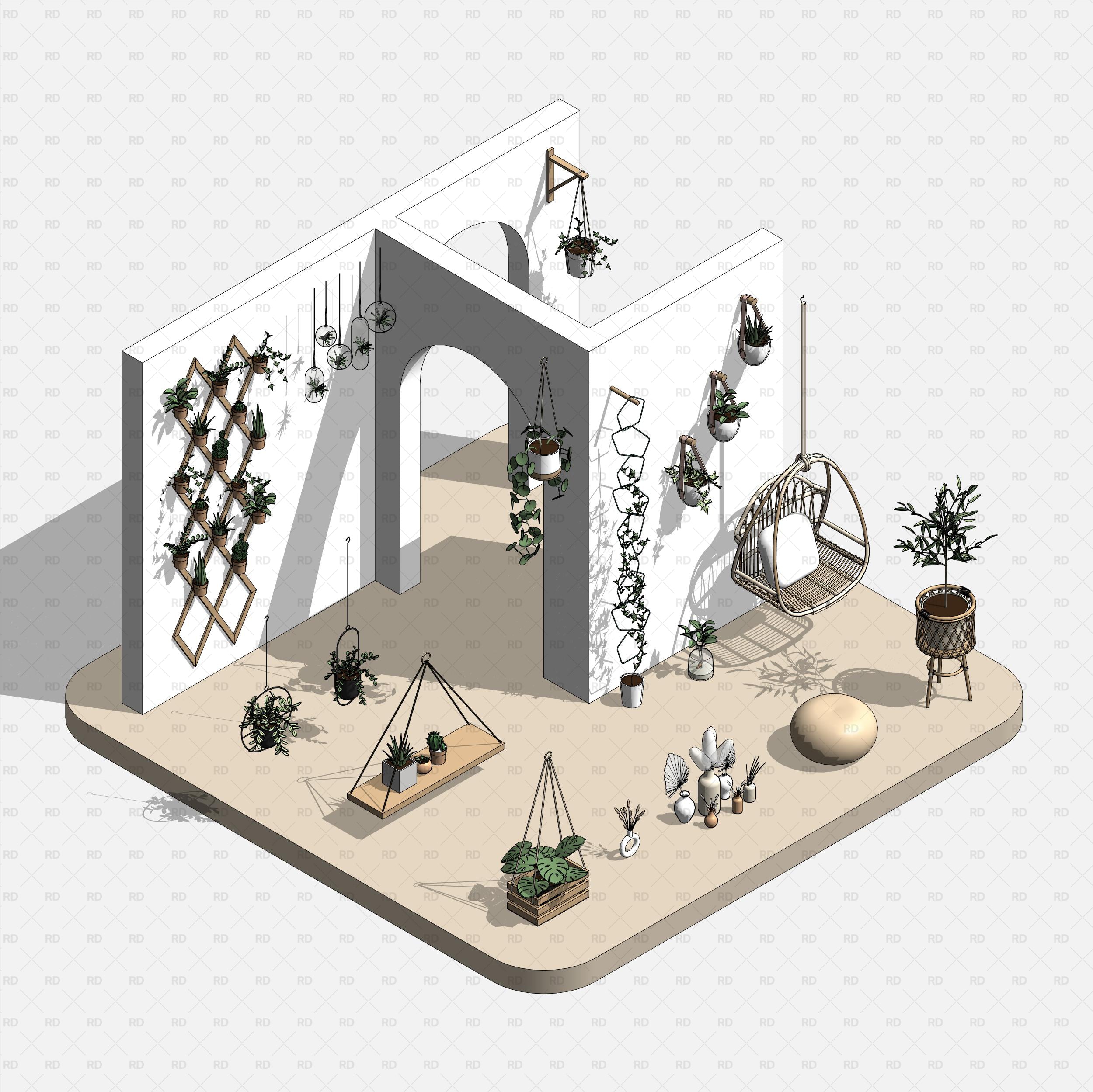 revit boho plants