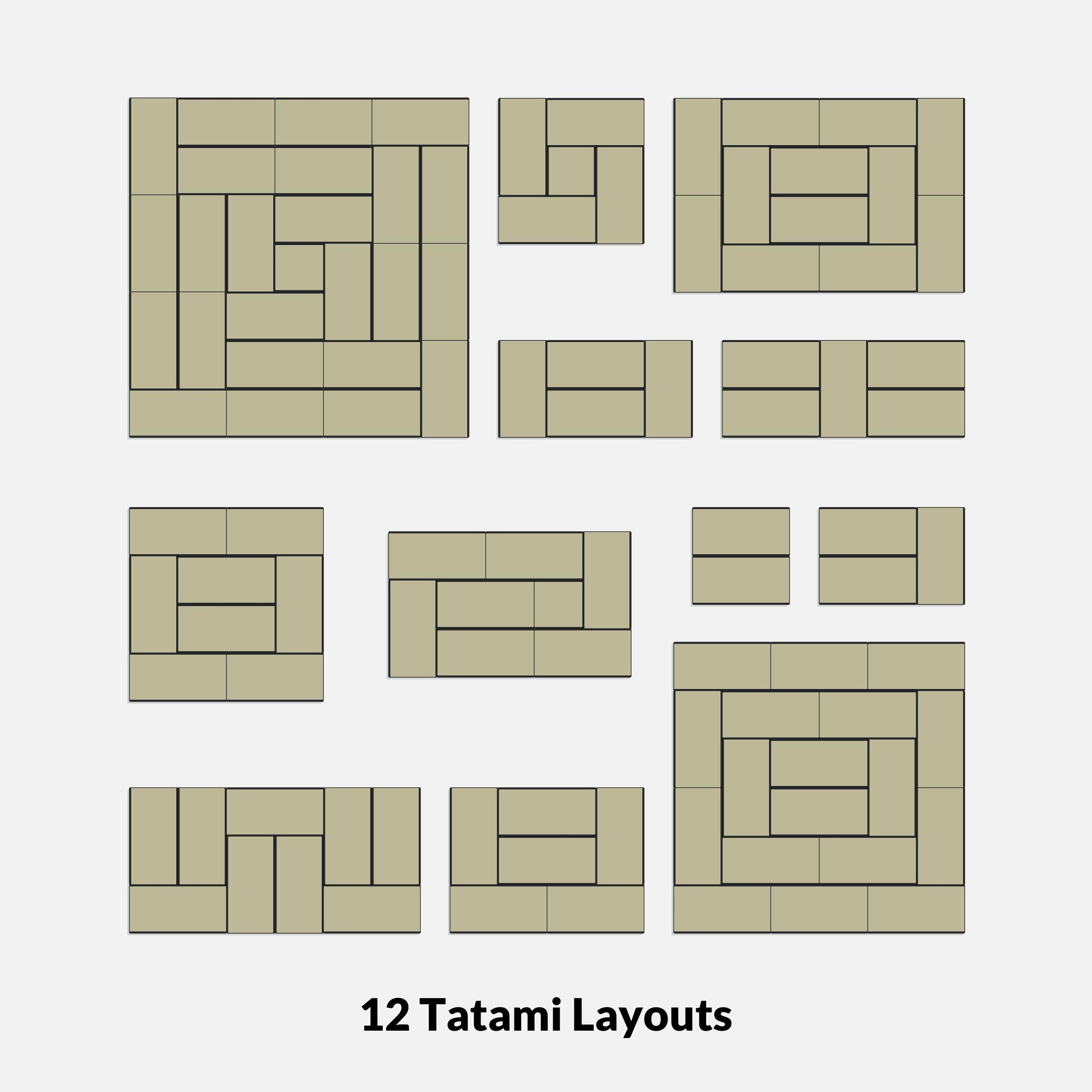 Revit japanese tatami tea room RD Studio BIM blocks rfa 12 tatami layouts