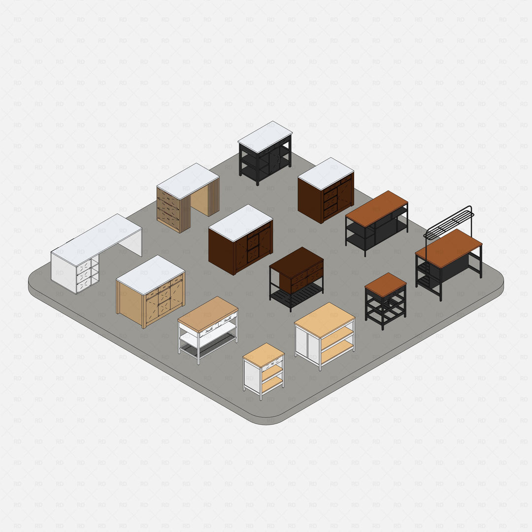 Download Free Revit Kitchen Island | Furniture Families | RD Studio
