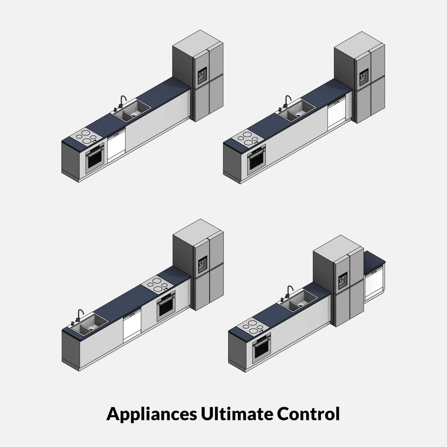 Revit Kitchen Families - 9 Fast Design Layouts - RD Studio
