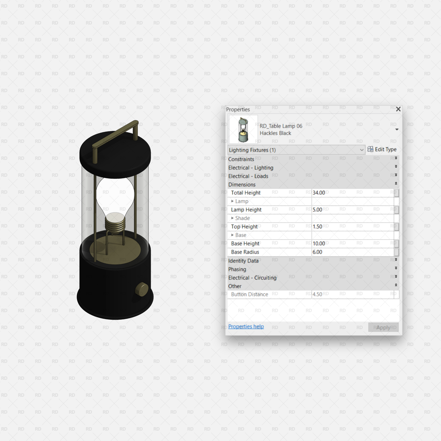 revit table lamp family download