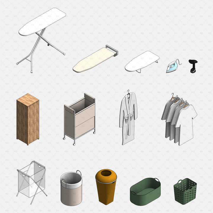 Revit Laundry Room Pack – Washing Machines, Cabinets & More
