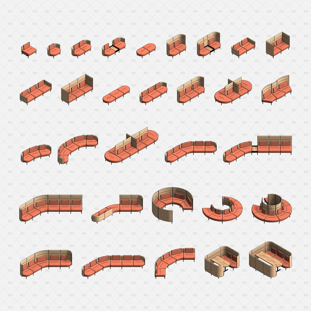 Revit Office Families & Commercial Workspace BIM Models | RD Studio
