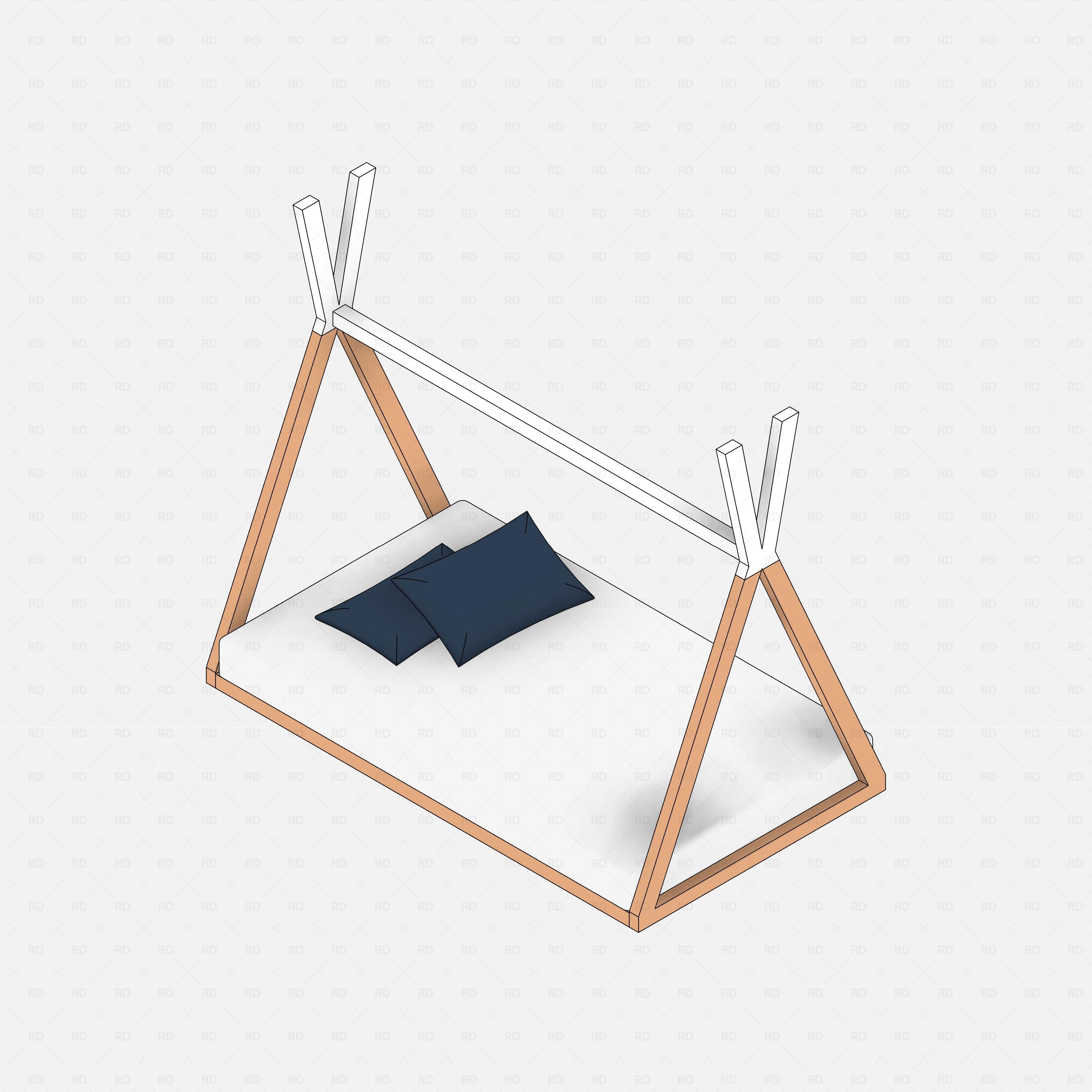 Revit kids bedroom Pack RD Studio BIM blocks rfa montessori floor bed realistic