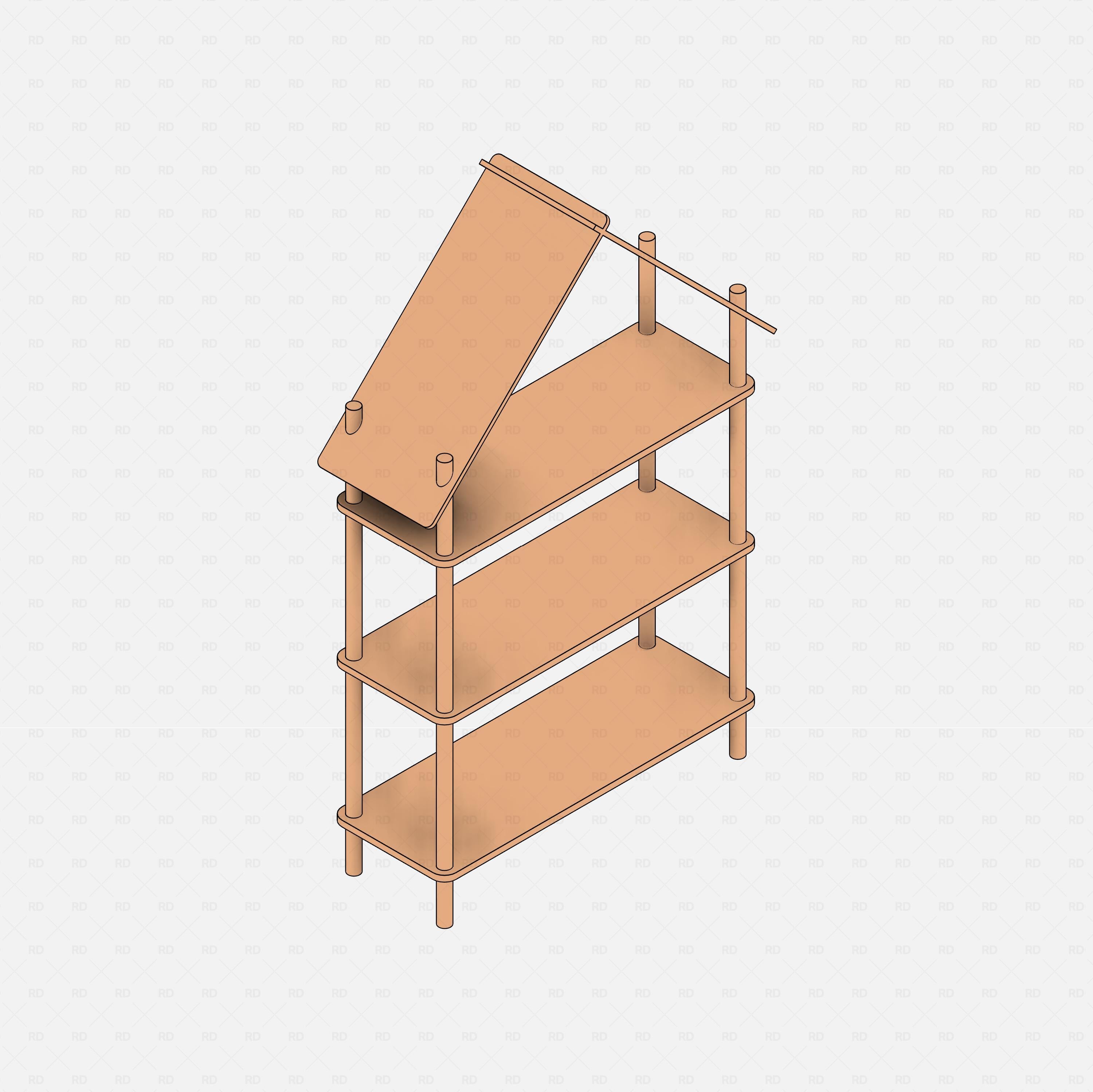 Revit kids bedroom Pack RD Studio BIM blocks rfa montessori house shaped shelf