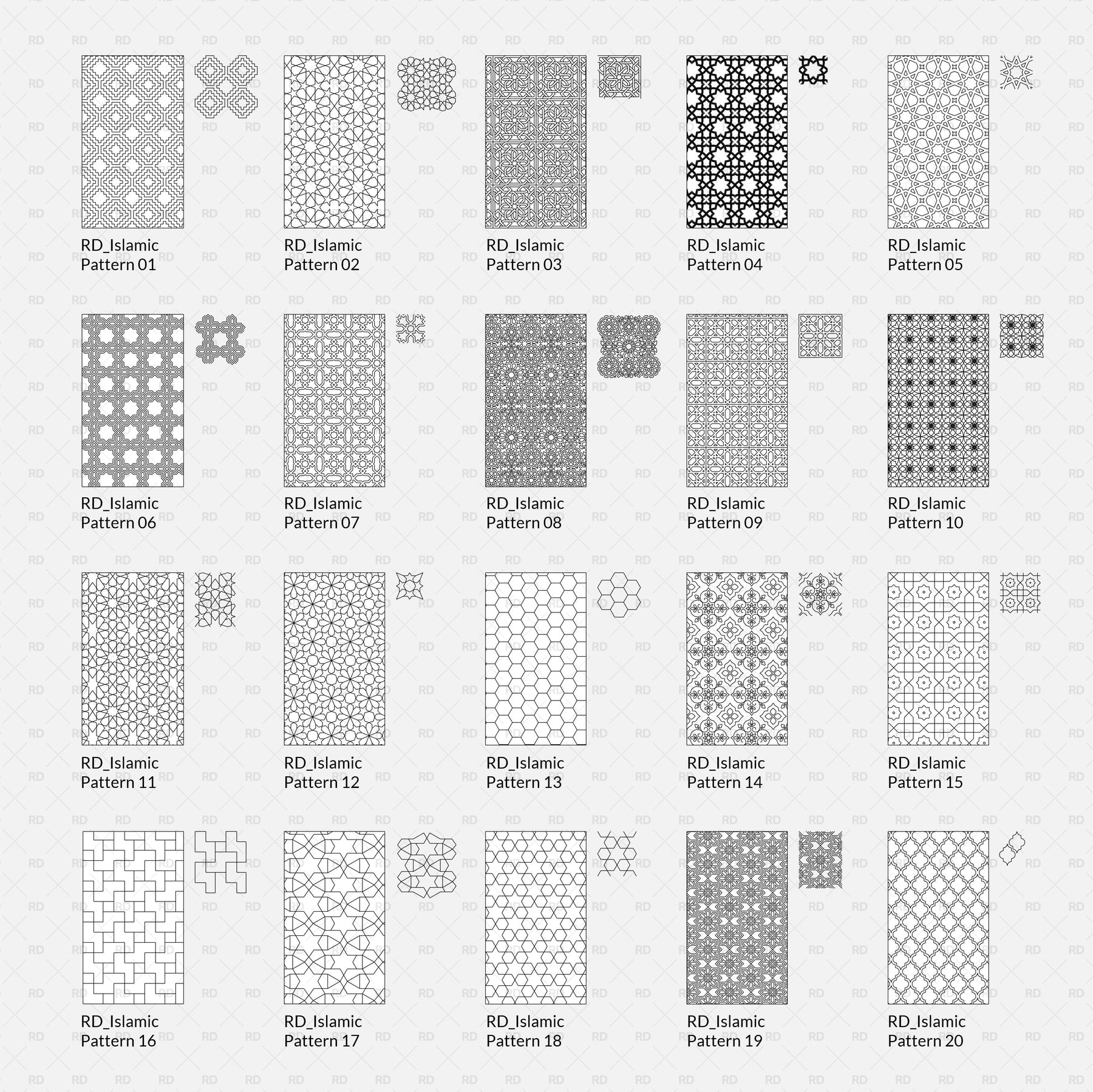 Array Pattern Revit Family Revit Patterns Library - Islamic Architecture | RD Studio
