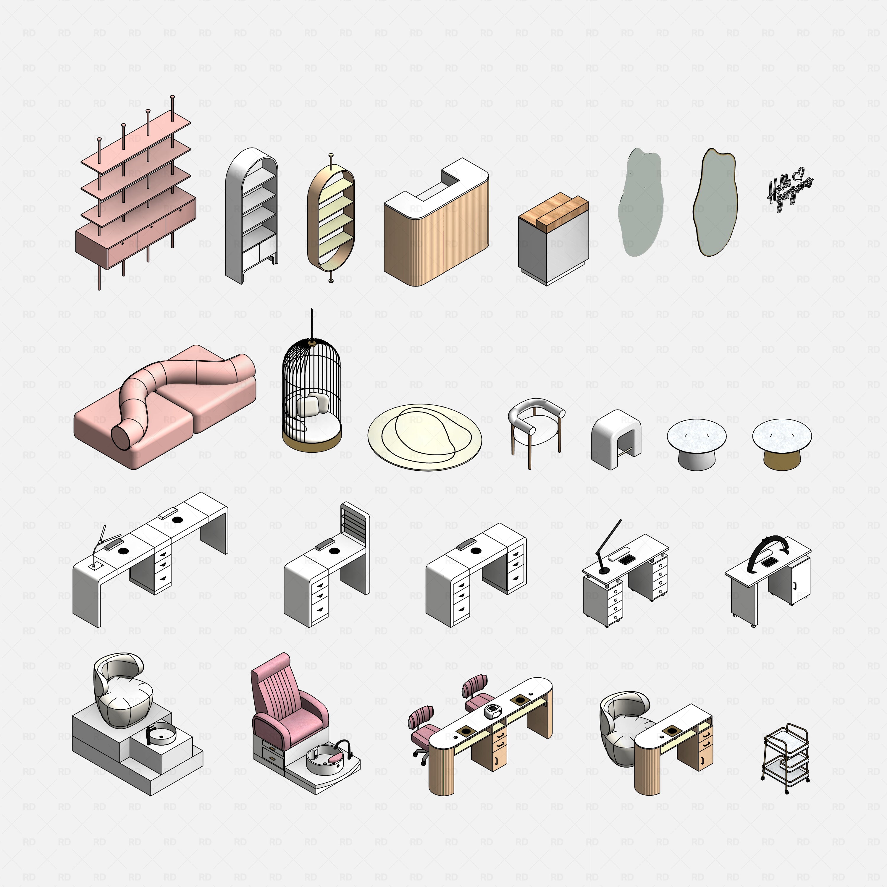 Revit nail studio Pack RD Studio BIM blocks rfa 