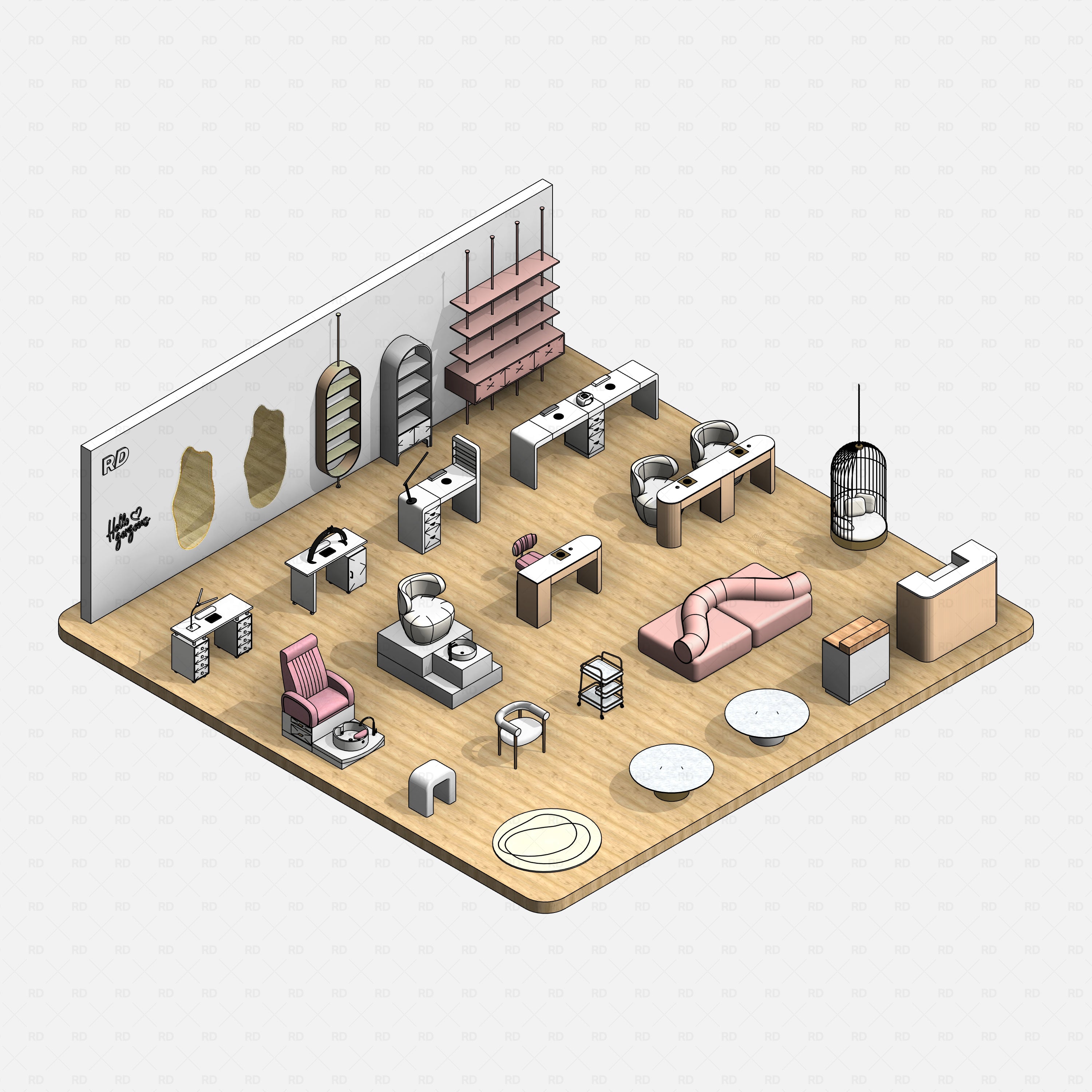 Revit nail studio Pack RD Studio BIM blocks rfa 