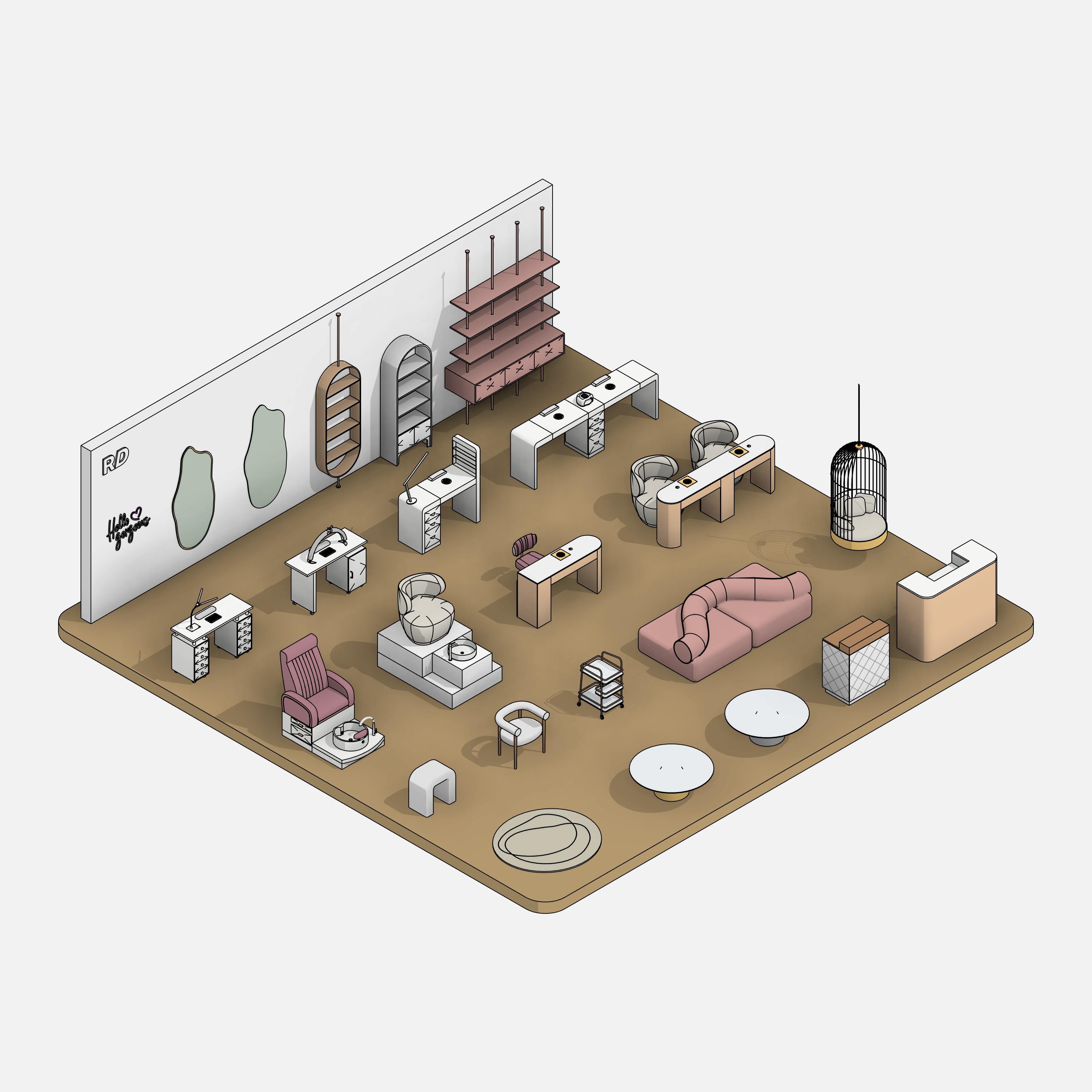 Revit nail studio Pack RD Studio BIM blocks rfa 