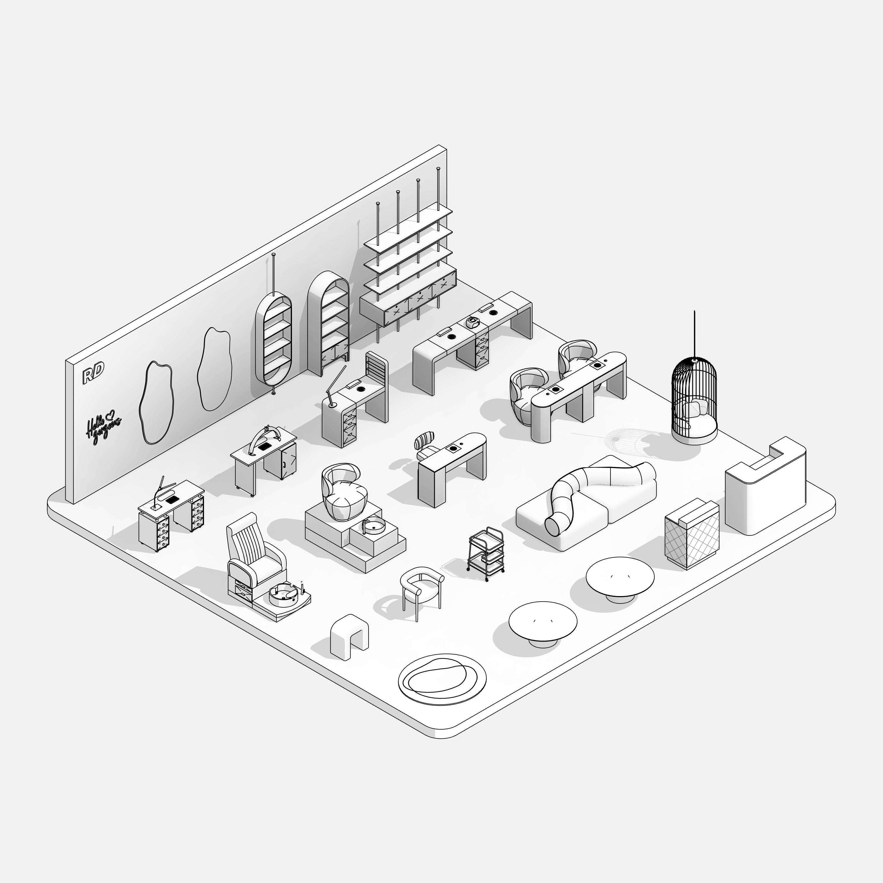 Revit nail studio Pack RD Studio BIM blocks rfa 