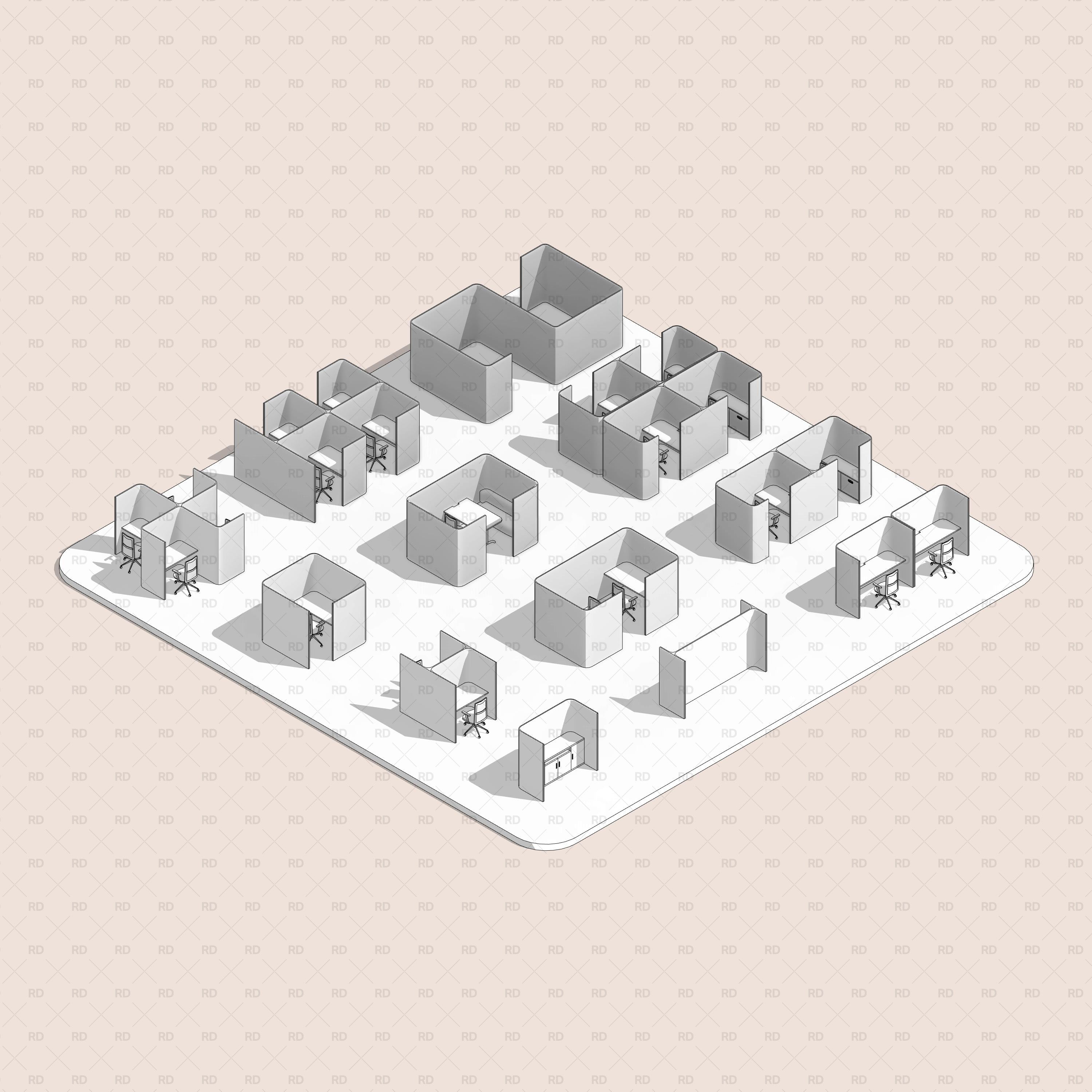 revit office furniture families