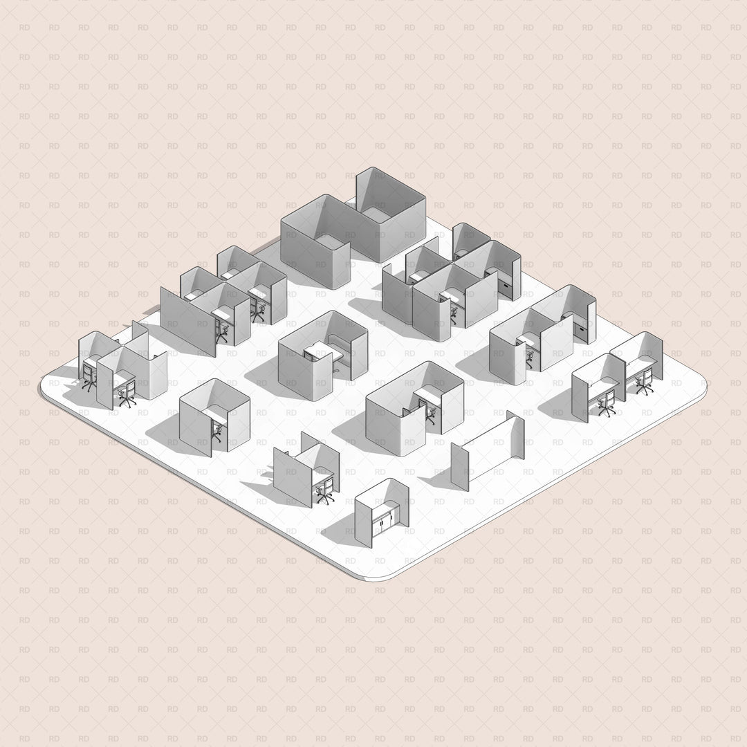 Download Parametric Revit Families - Office Pods | RD Studio