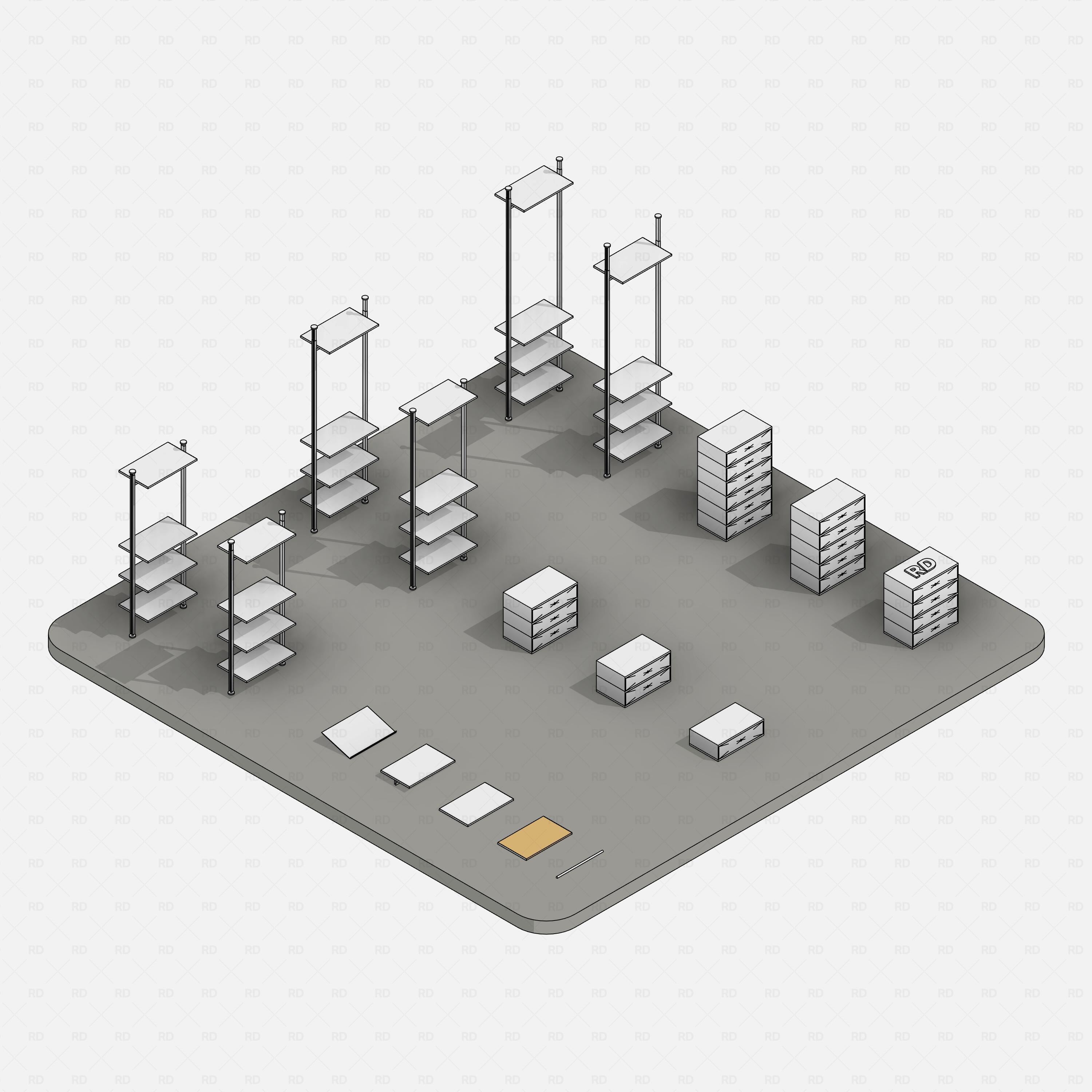 Revit Open Wardrobe System 03 (Posts Structure)