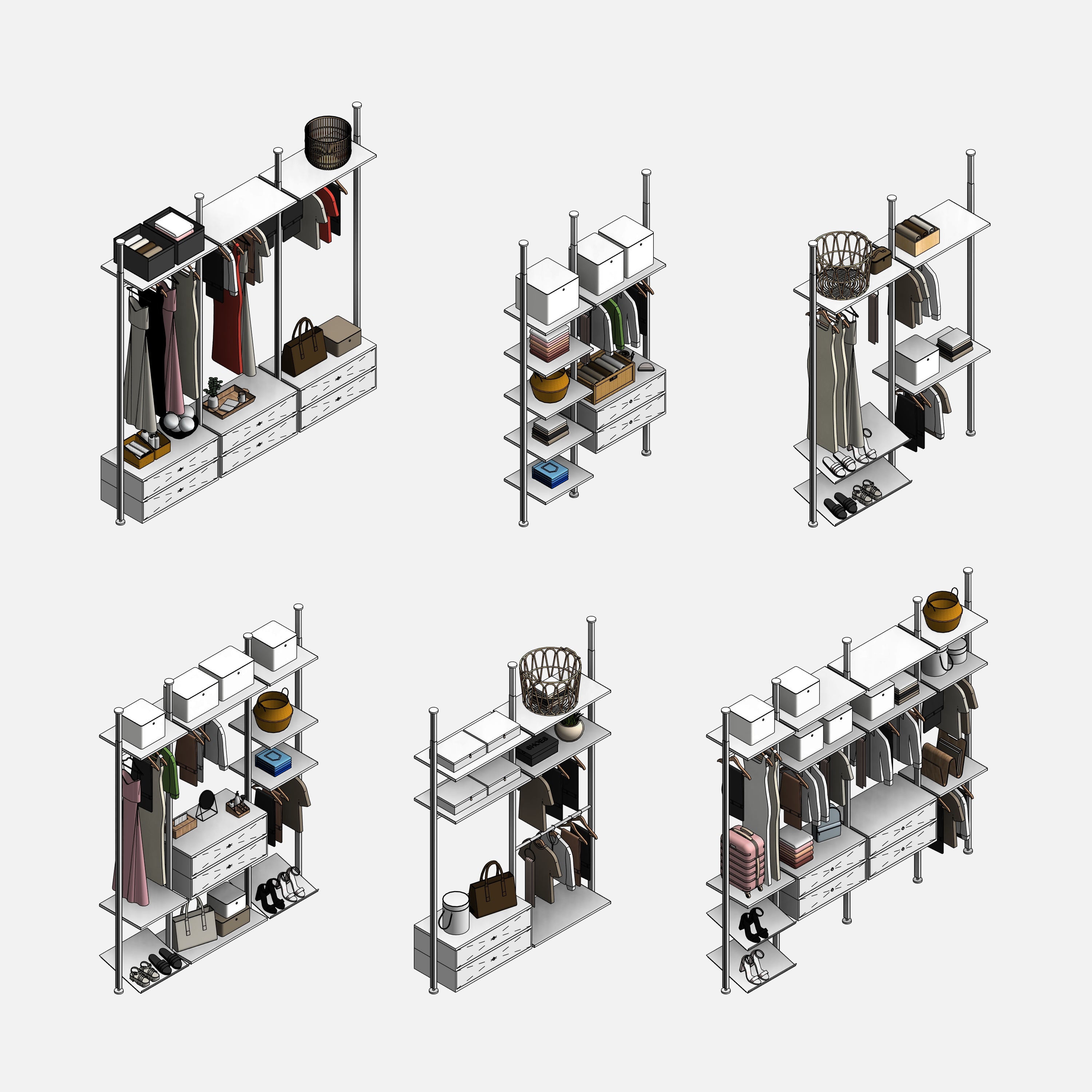 Revit Open Wardrobe System 03 (Posts Structure)
