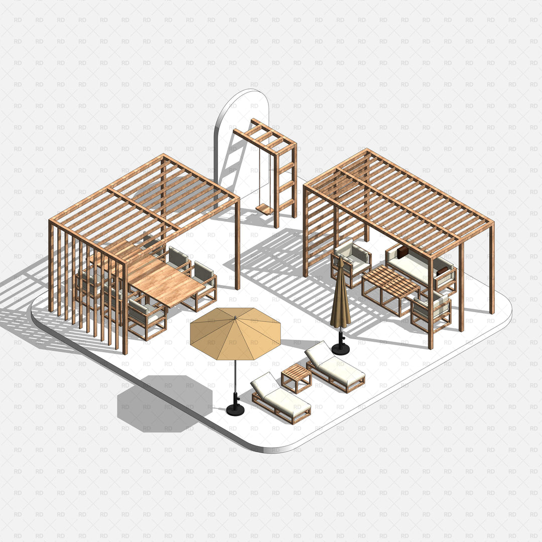 Porch Rvt Model Download Parametric Outdoor Furniture Families for Revit | RD Studio