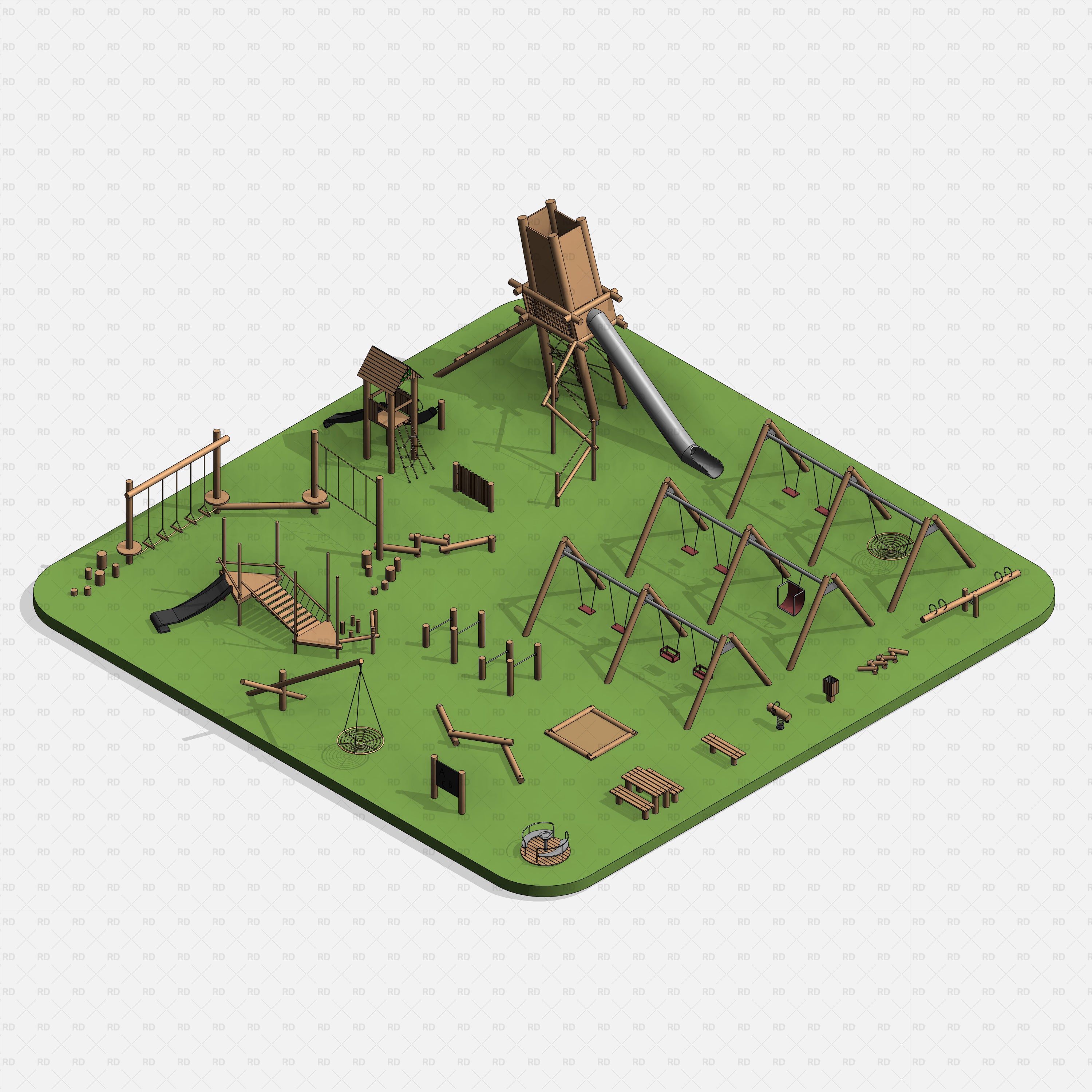 Revit Robinia Wooden Playground