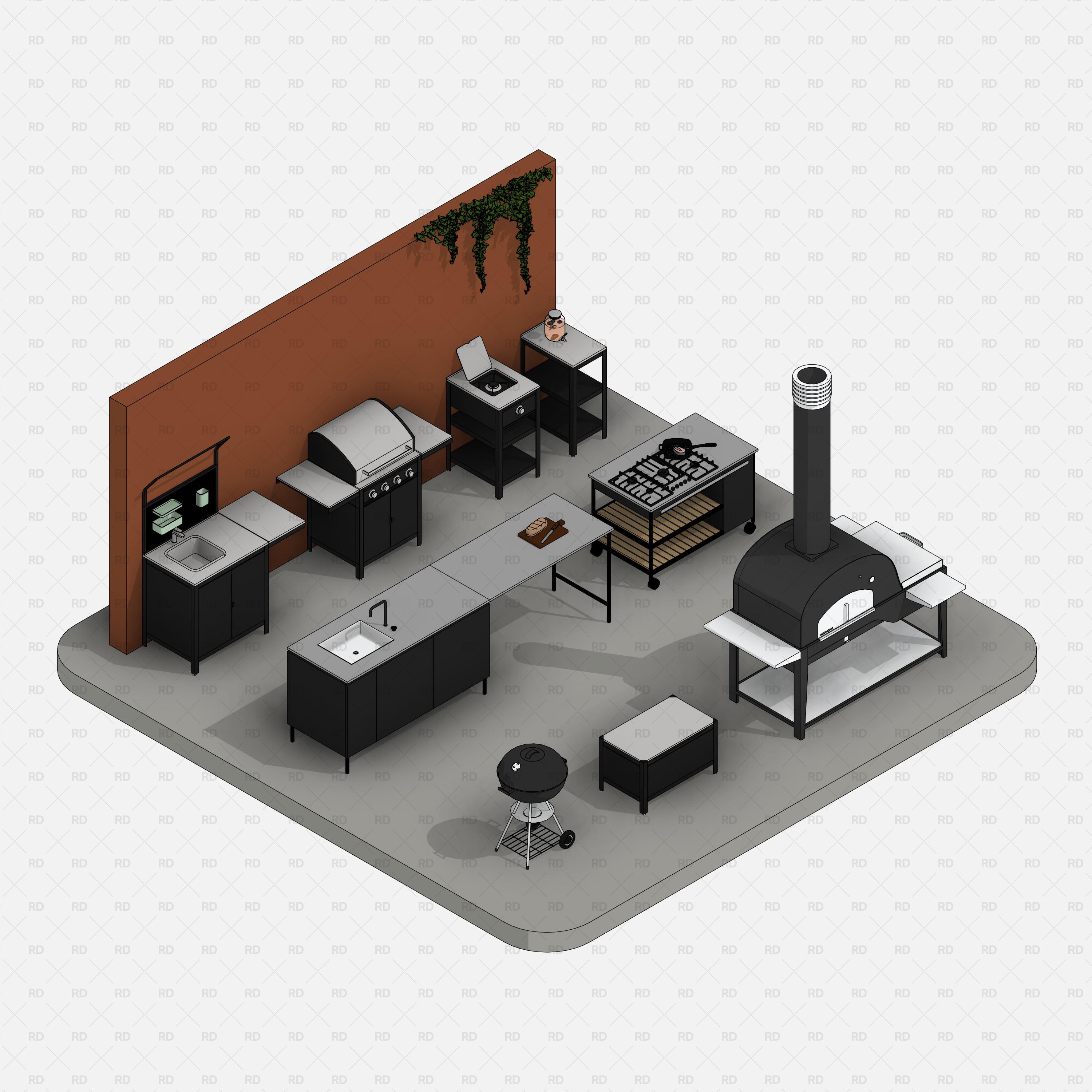 revit kitchen families