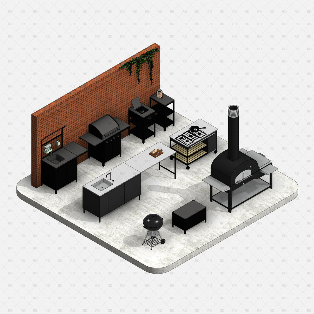Download Revit Outdoor Kitchen | Revit Families | RD Studio
