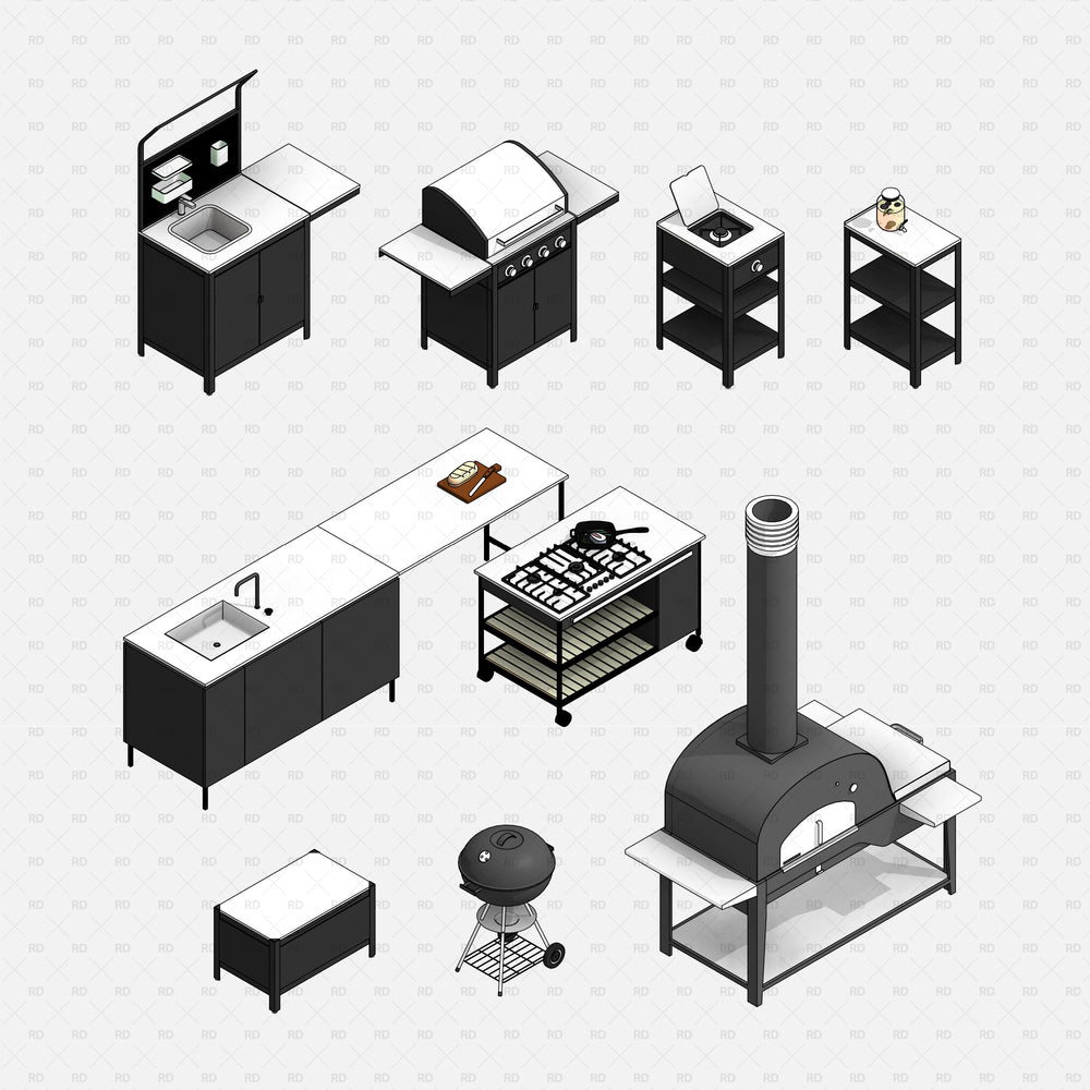Download Revit Outdoor Kitchen | Revit Families | RD Studio