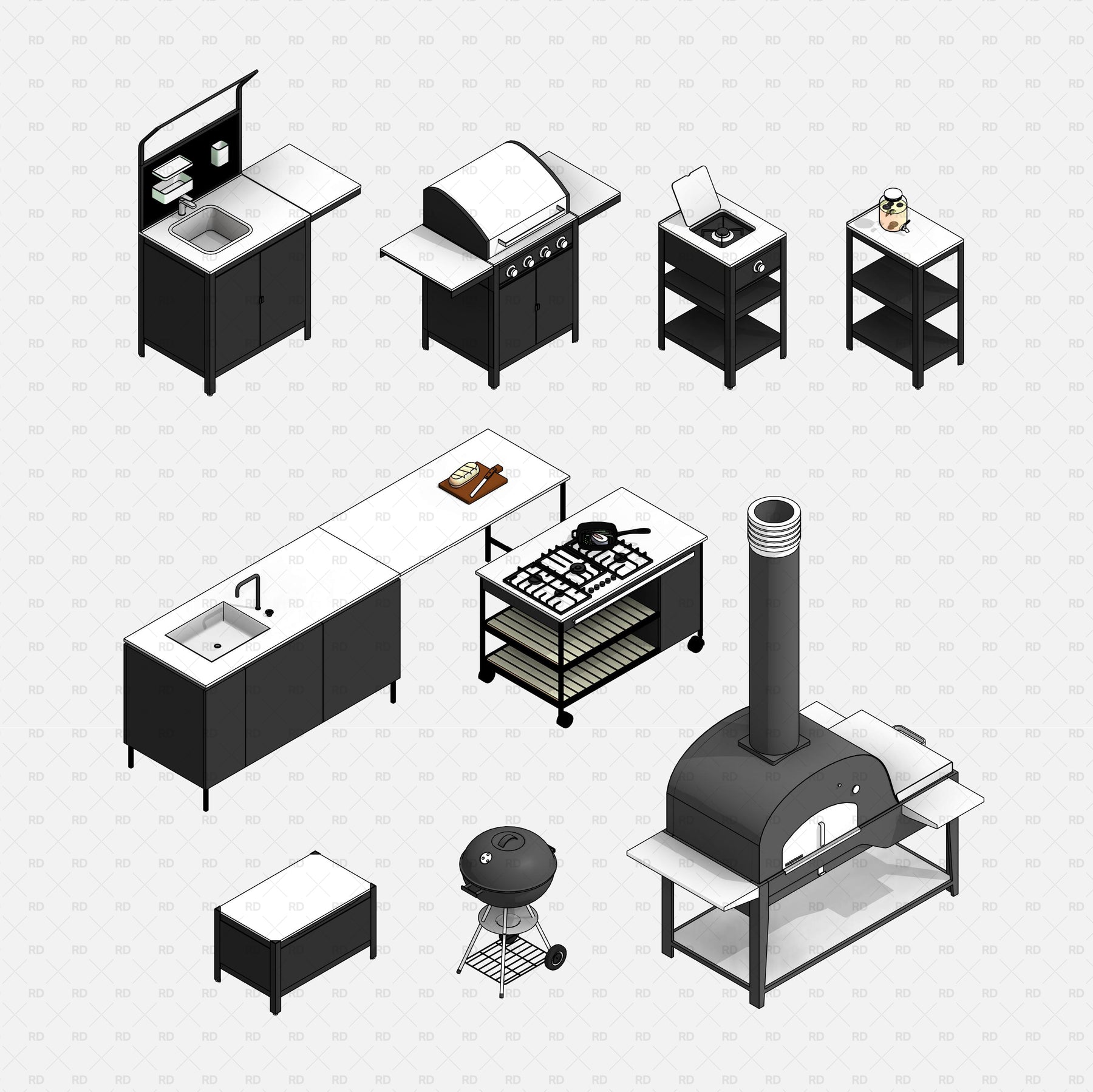 Download Revit Outdoor Kitchen | Revit Families | RD Studio