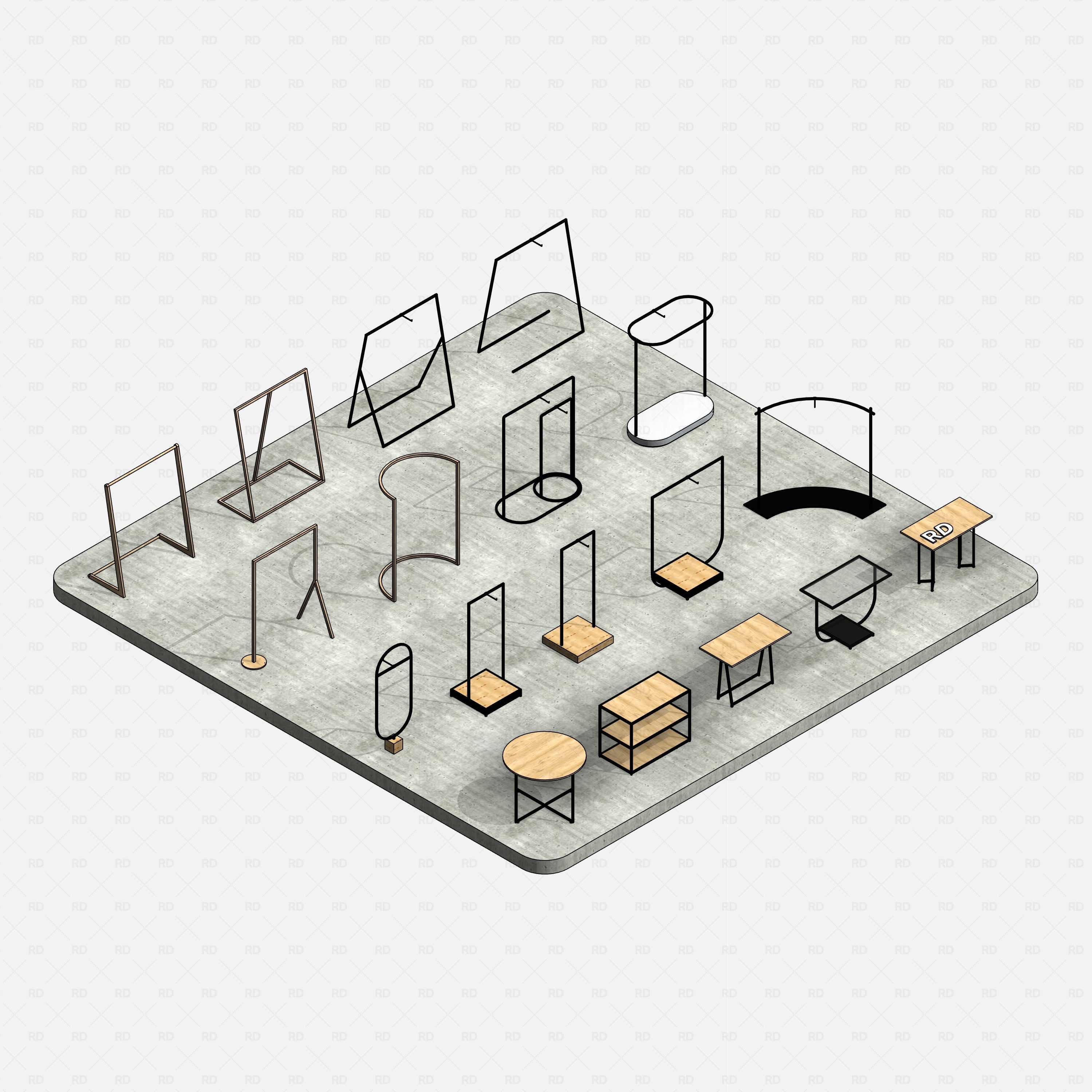 Revit Retail Clothing Racks