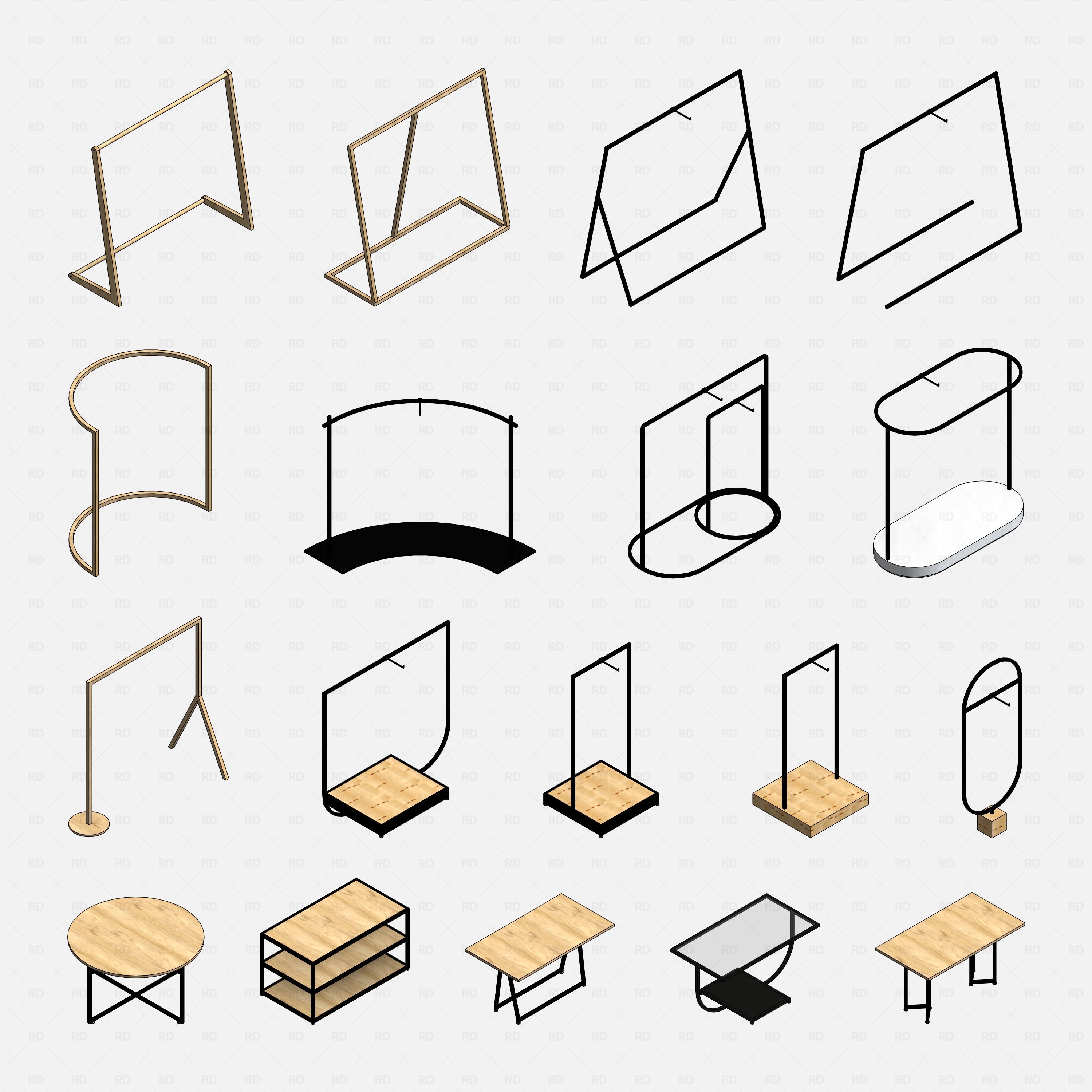 Revit Retail Clothing Racks