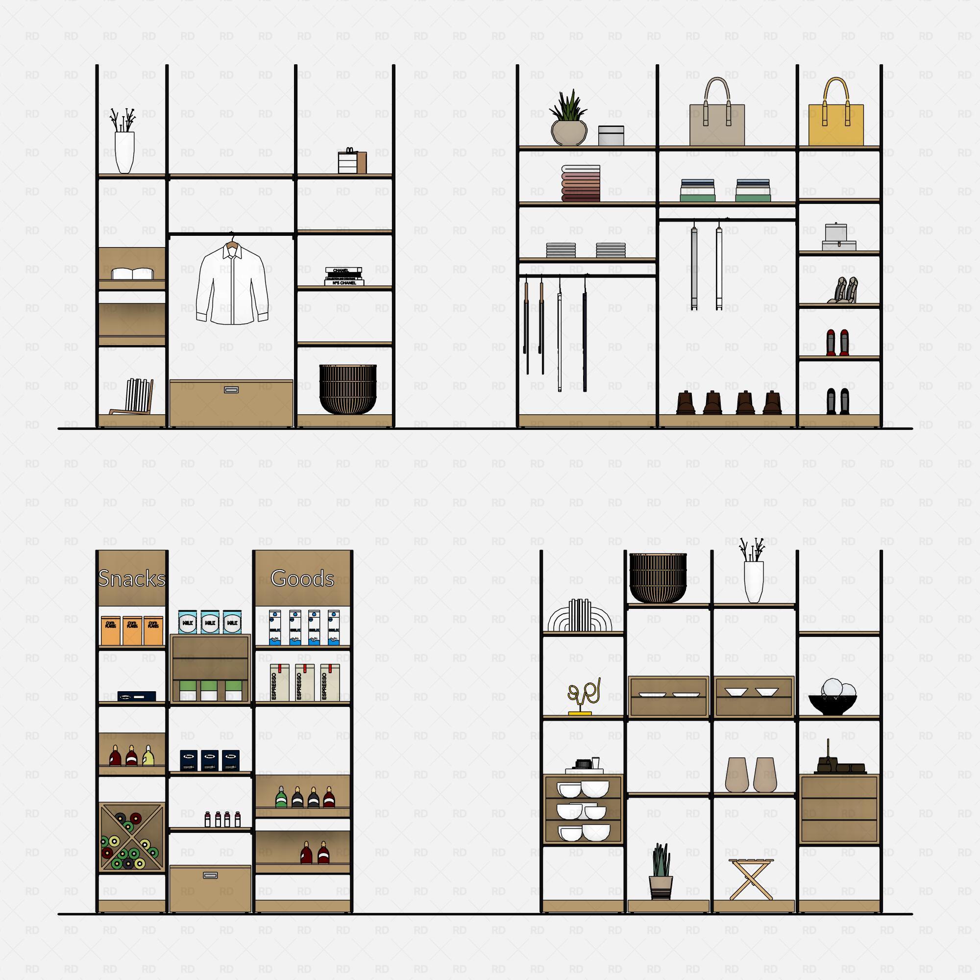 Revit Retail Shelving System 01