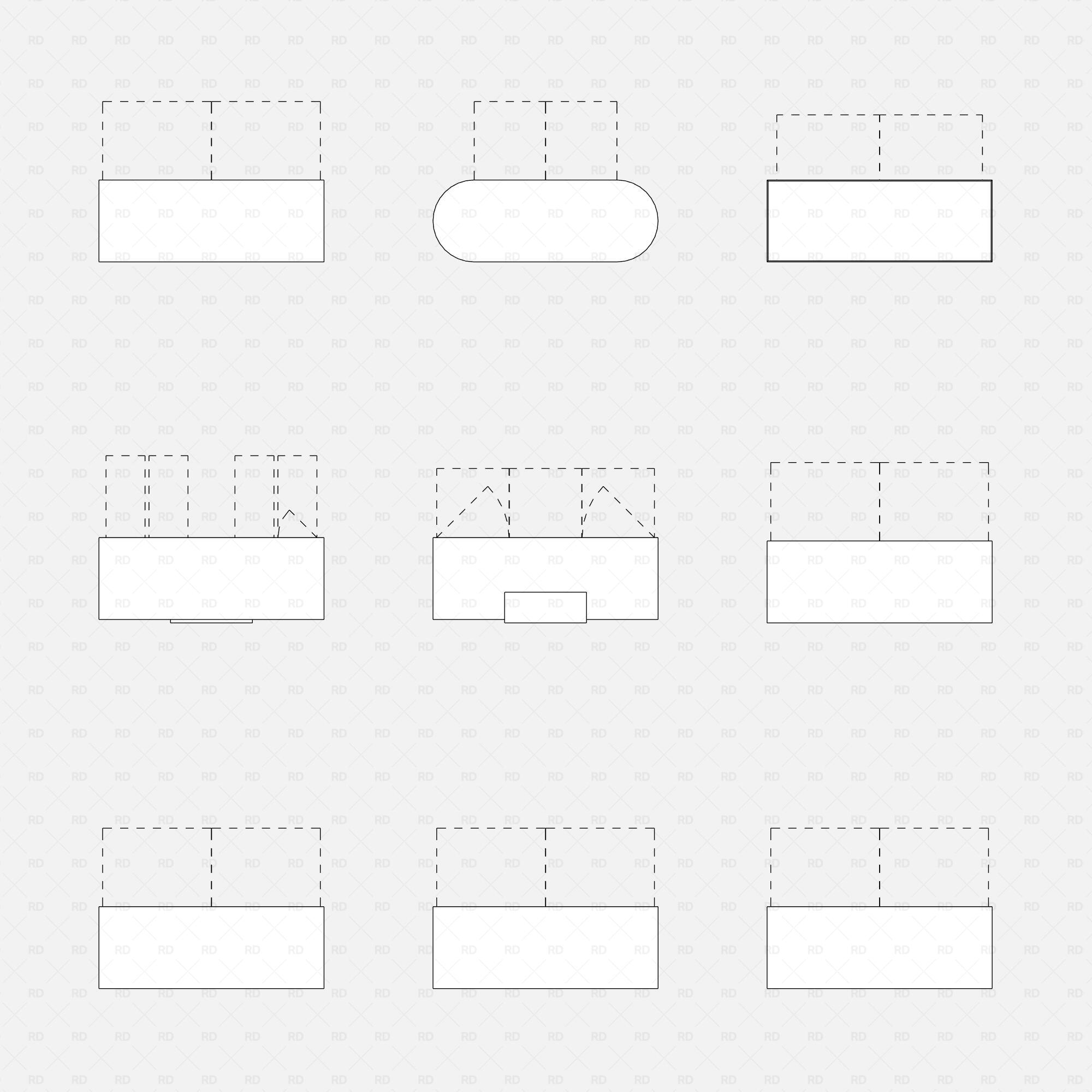 Revit Retail & Reception Counters RD Studio BIM blocks rfa 2D plan view floor plan symbols