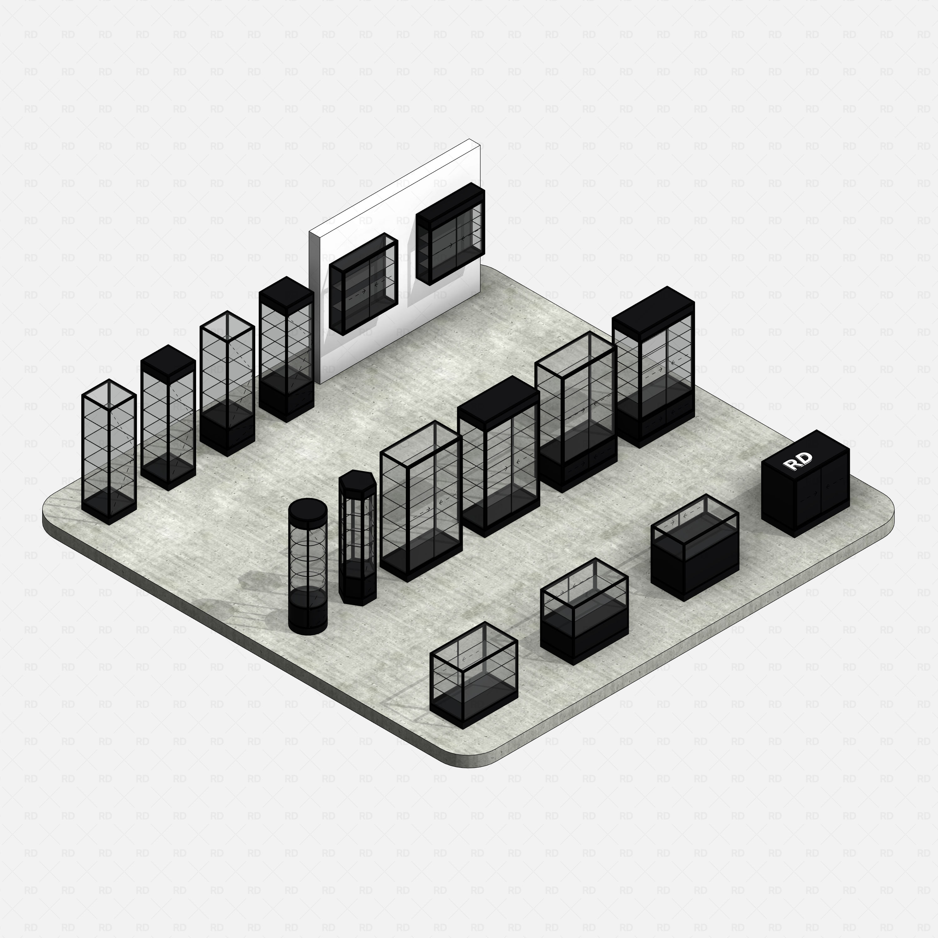 Revit Retail Showcase Cabinets