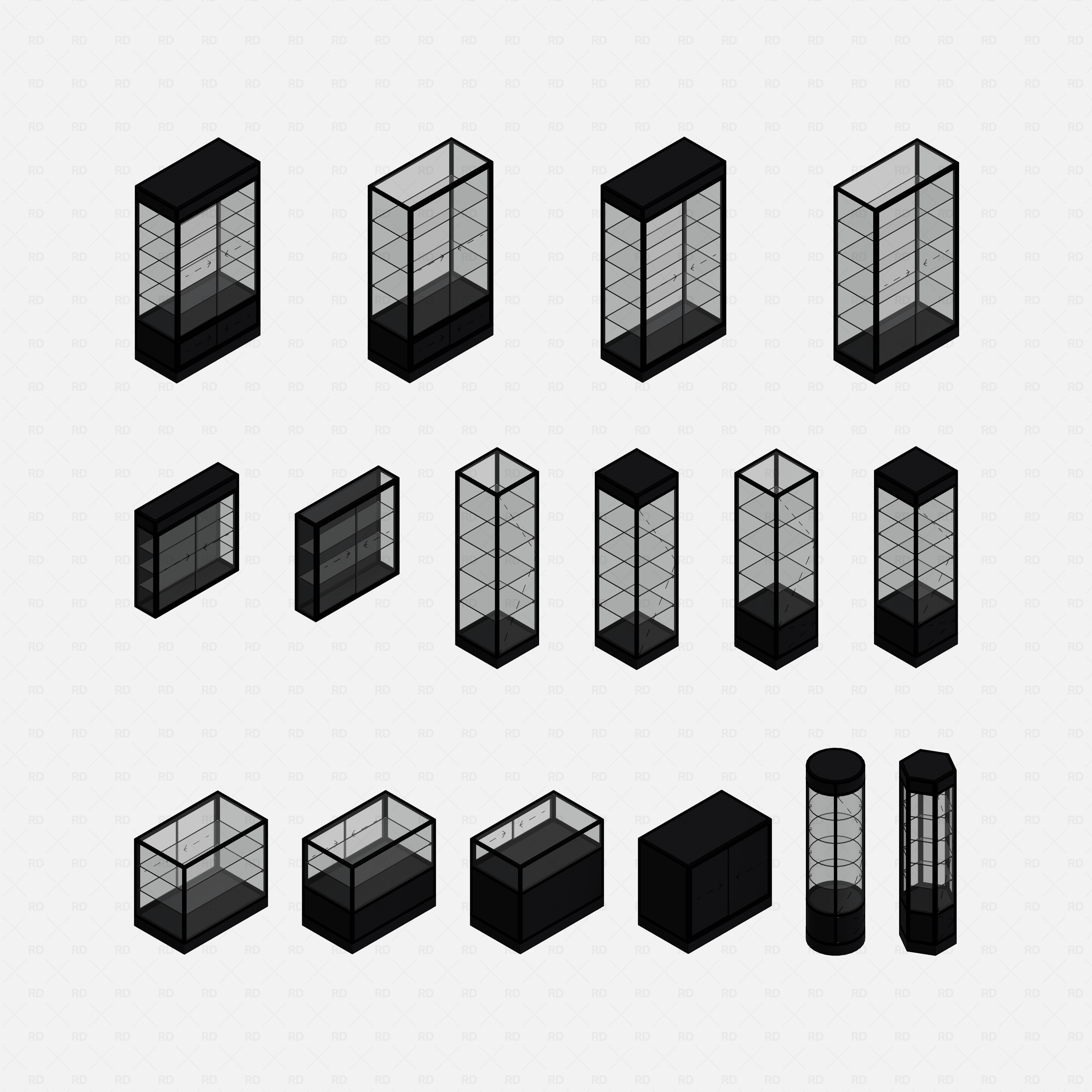 Revit Retail Showcase Cabinets