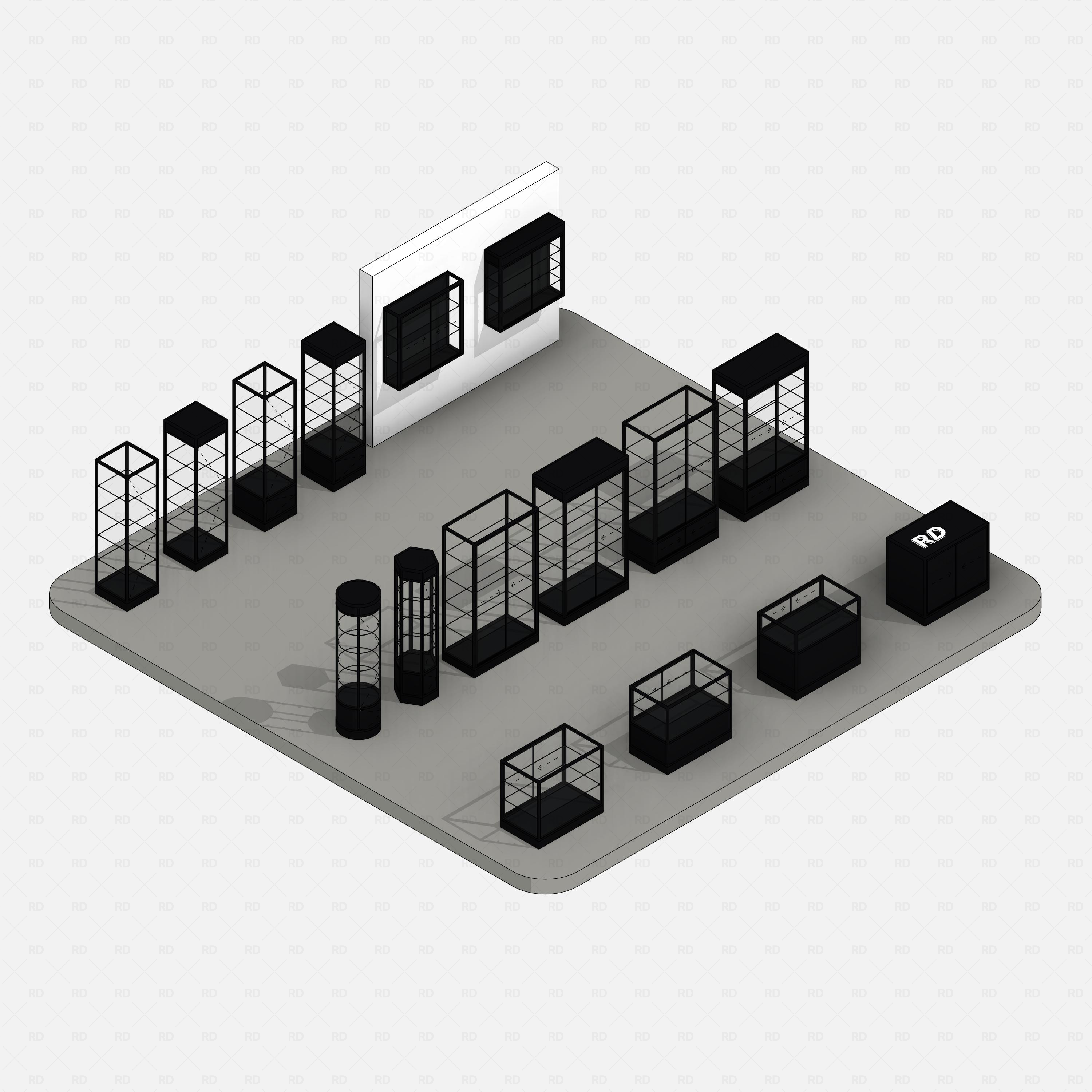 Revit Retail Showcase Cabinets