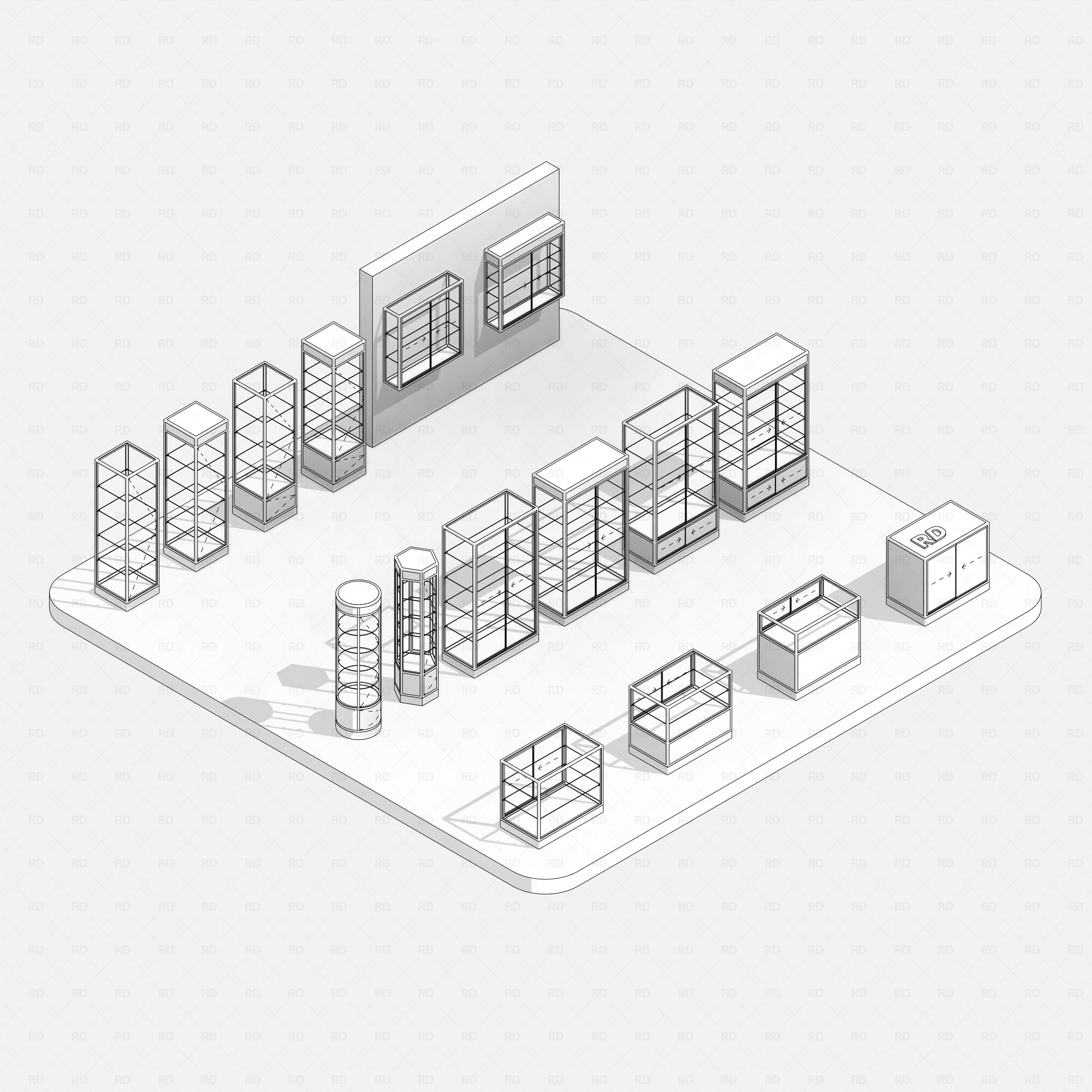 Revit Retail Showcase Cabinets