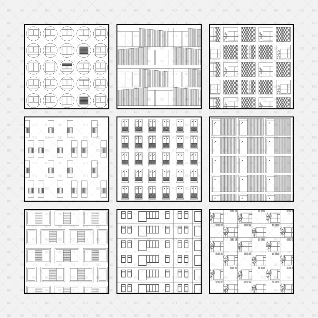 Engineering Building Patterns Revit Patterns Library - Residential Building Facades | RD Studio