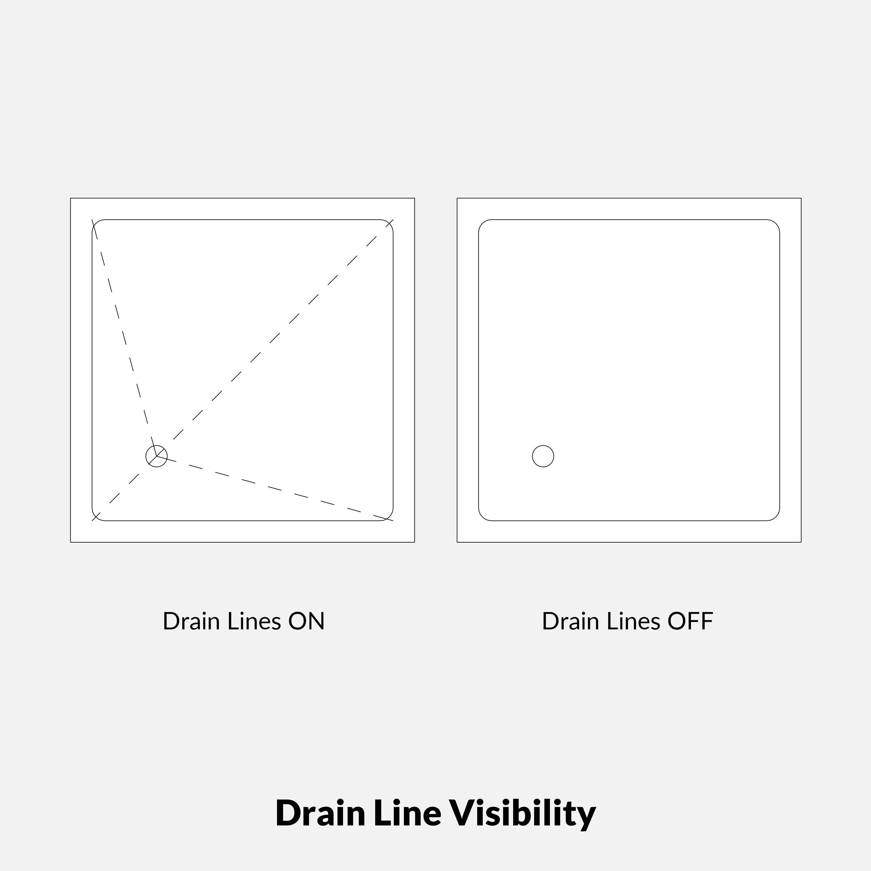 Revit shower tray Pack RD Studio BIM blocks rfa drain line visibility