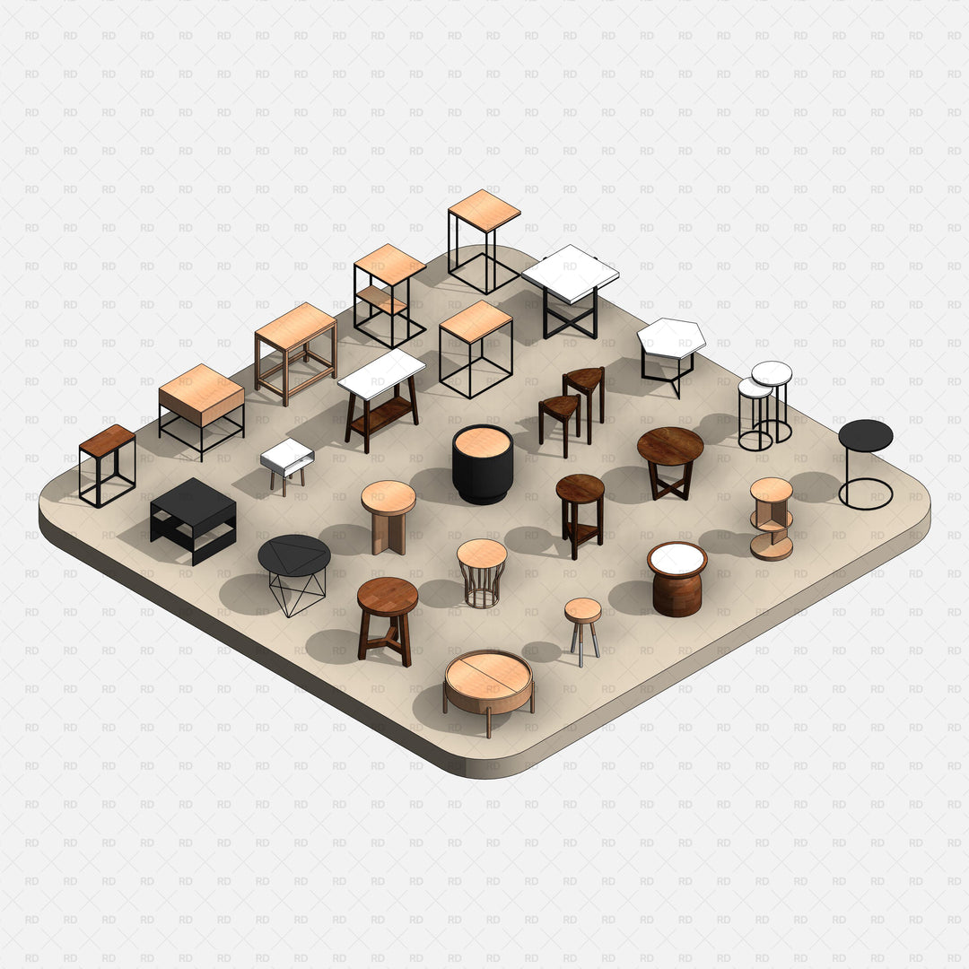 Download Parametric Side Table Revit Families | RD Studio