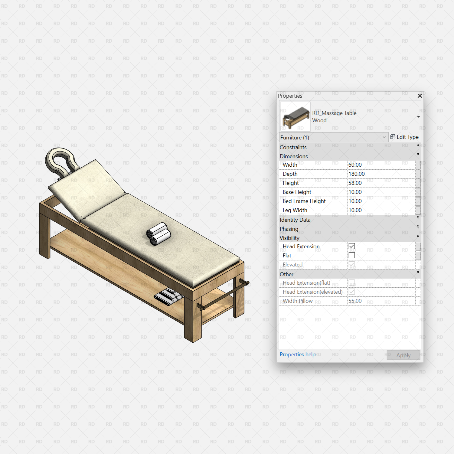 revit massage table