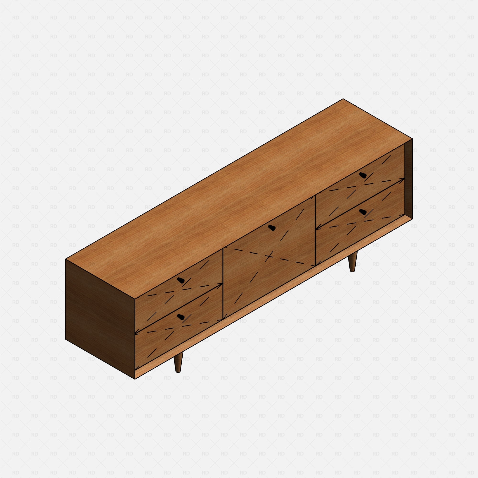Free Revit TV Stand Family download 2020 metric imperial 