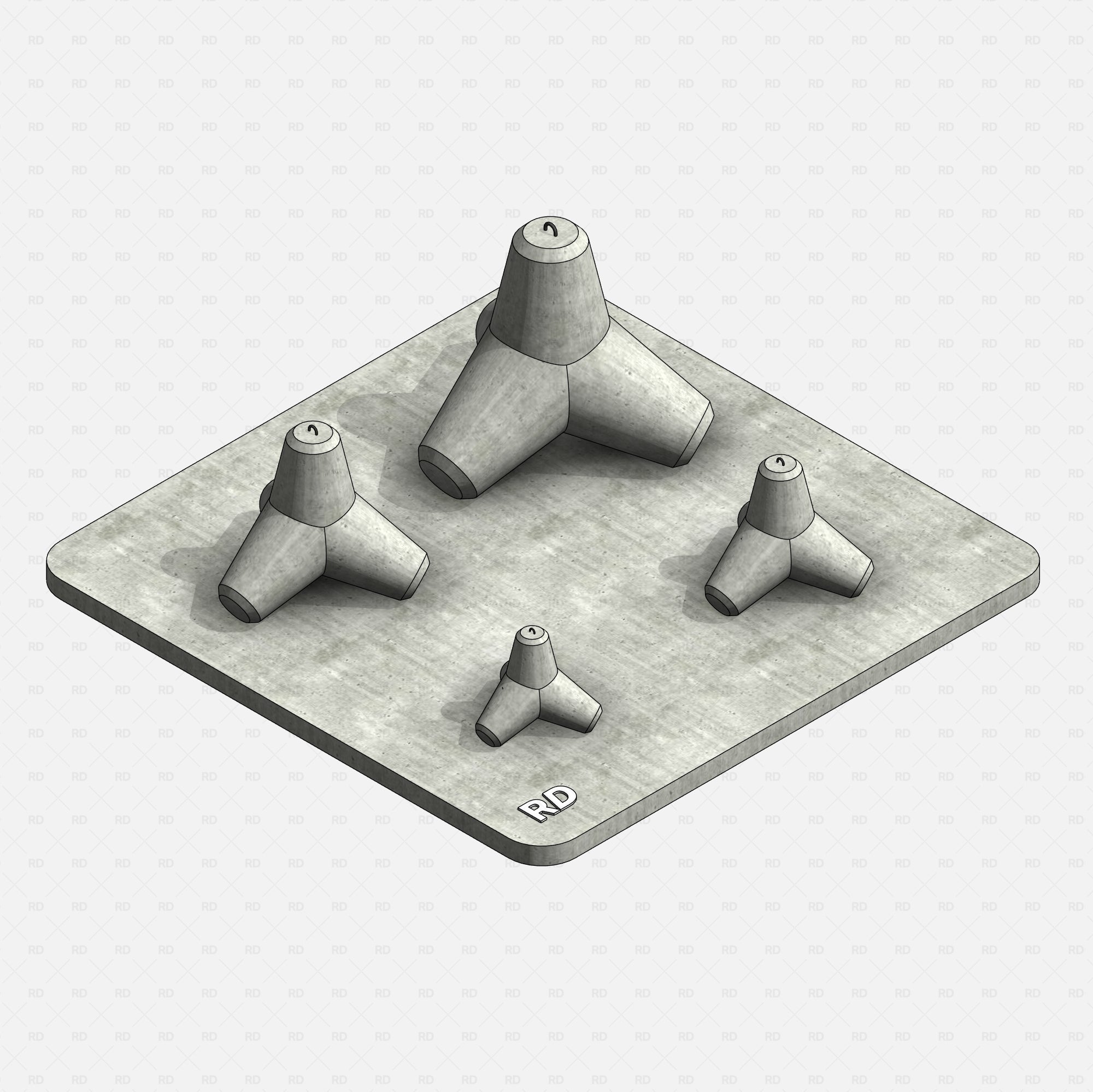 Fully Parametric Revit Tetrapod Family download block