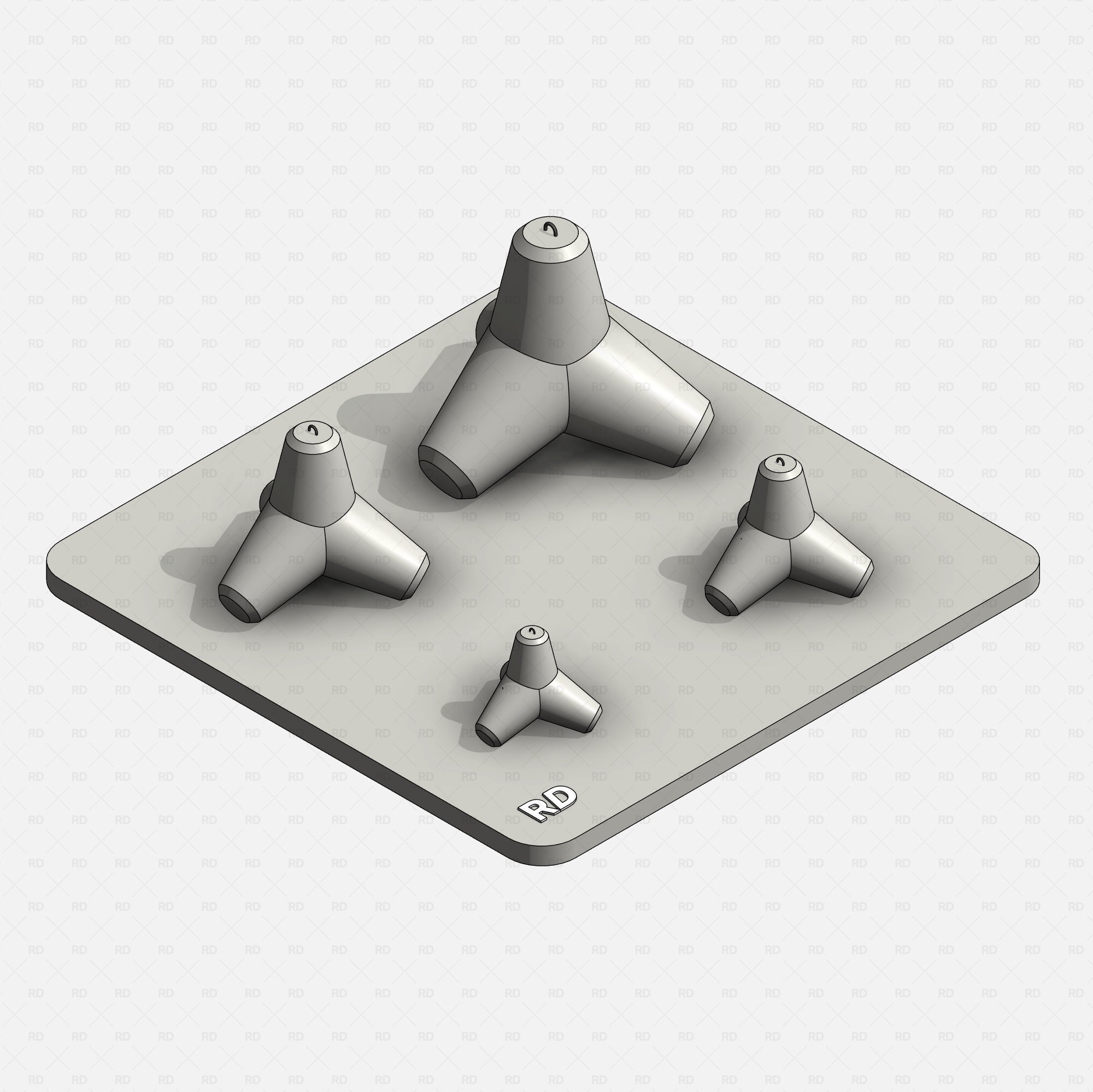 Fully Parametric Revit Tetrapod Family 3D model 